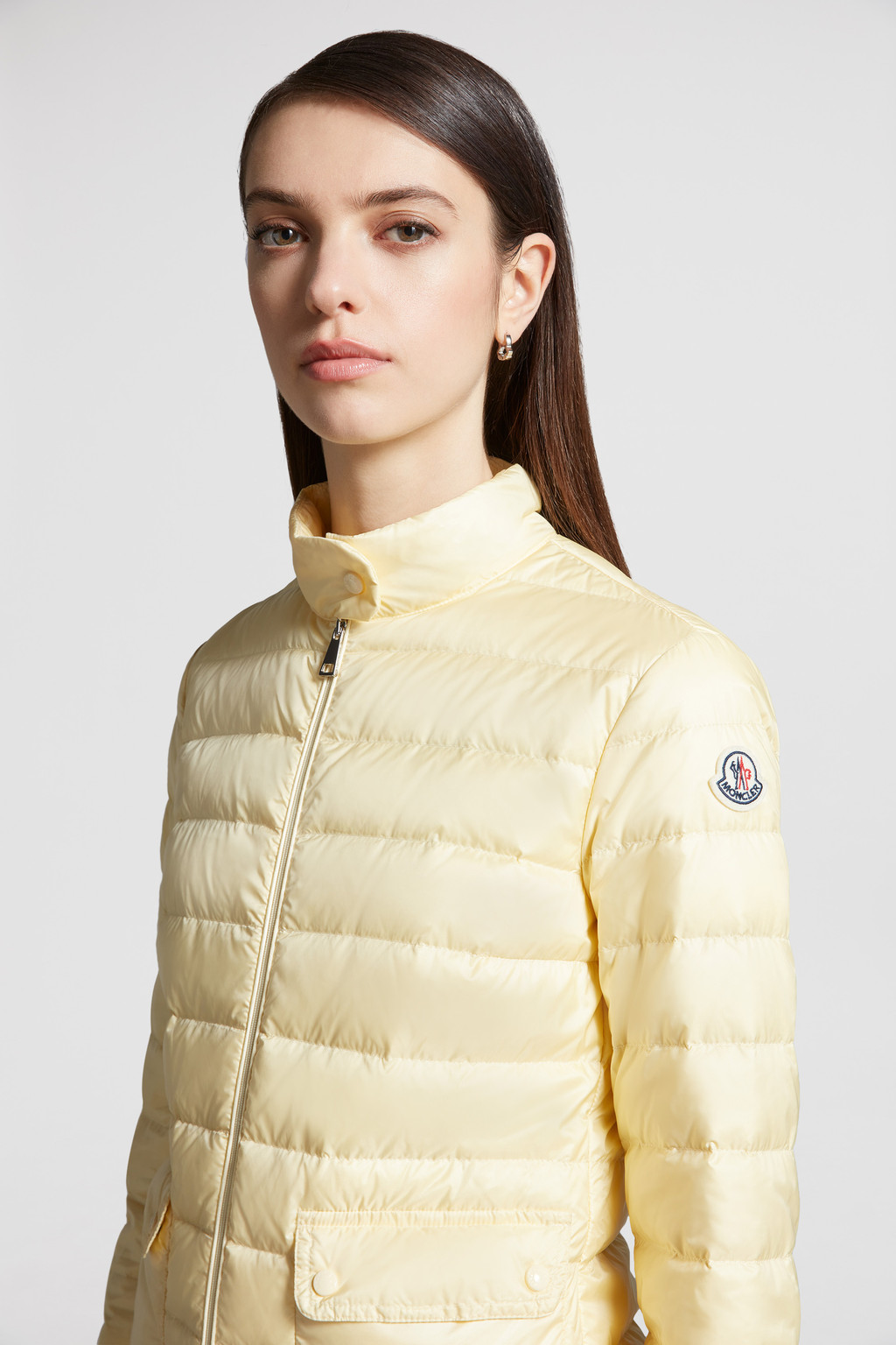 Light Yellow Lans Short Down Jacket Short Down Jackets for Women