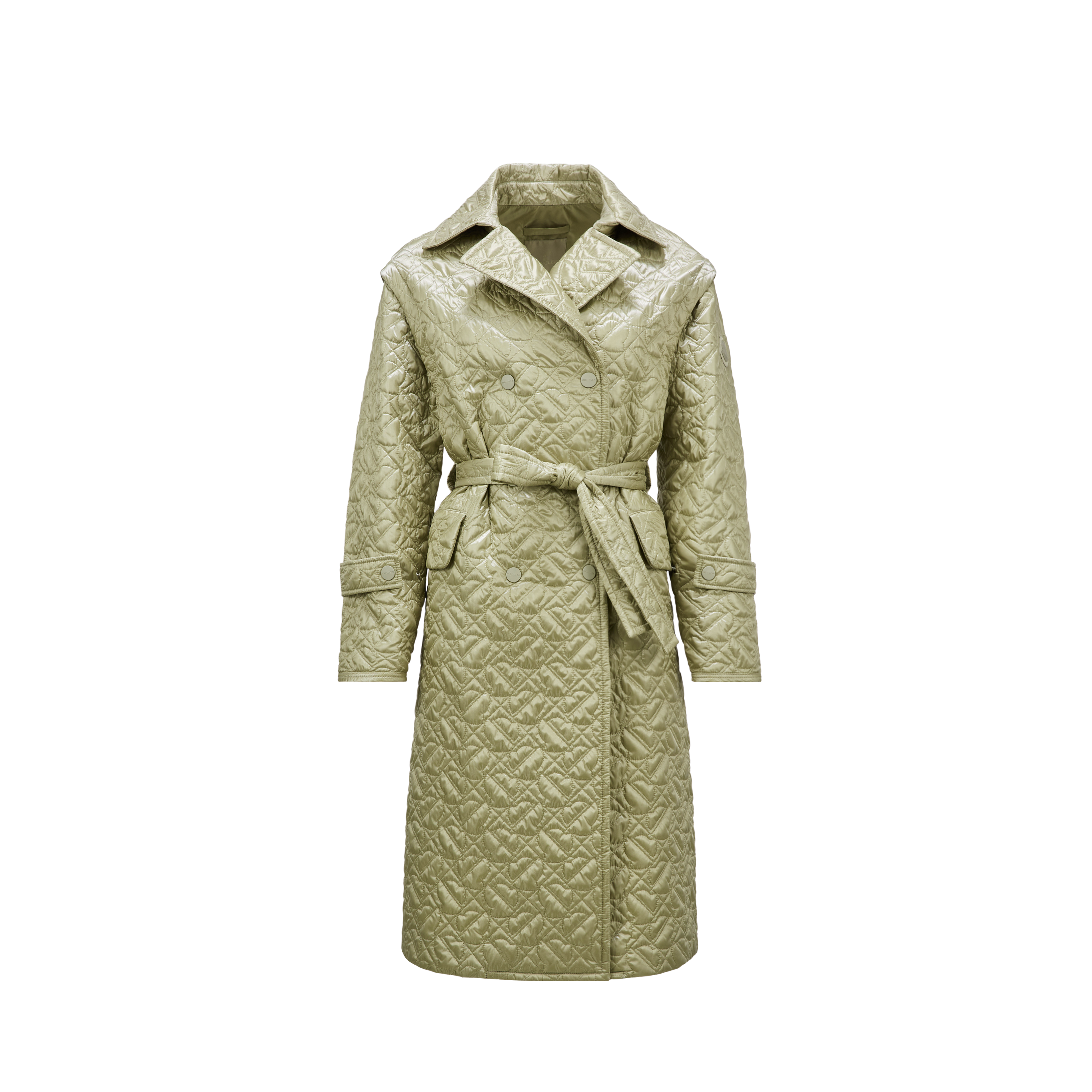 Moncler Collection Trench-coat Matelassé Samare In Green