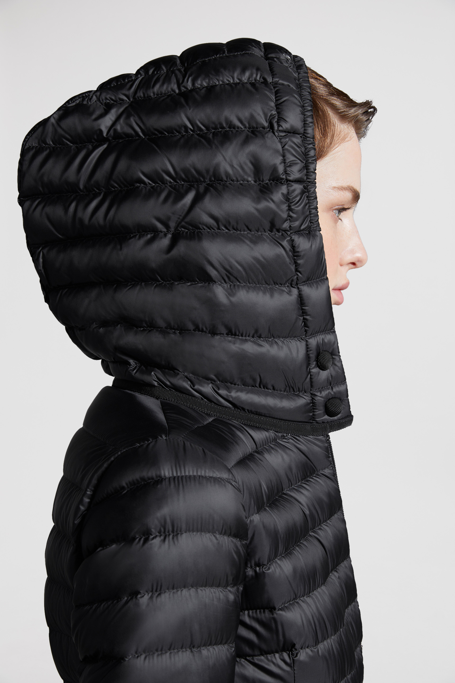 Black Barbel Long Down Jacket Long Down Jackets for Women Moncler US