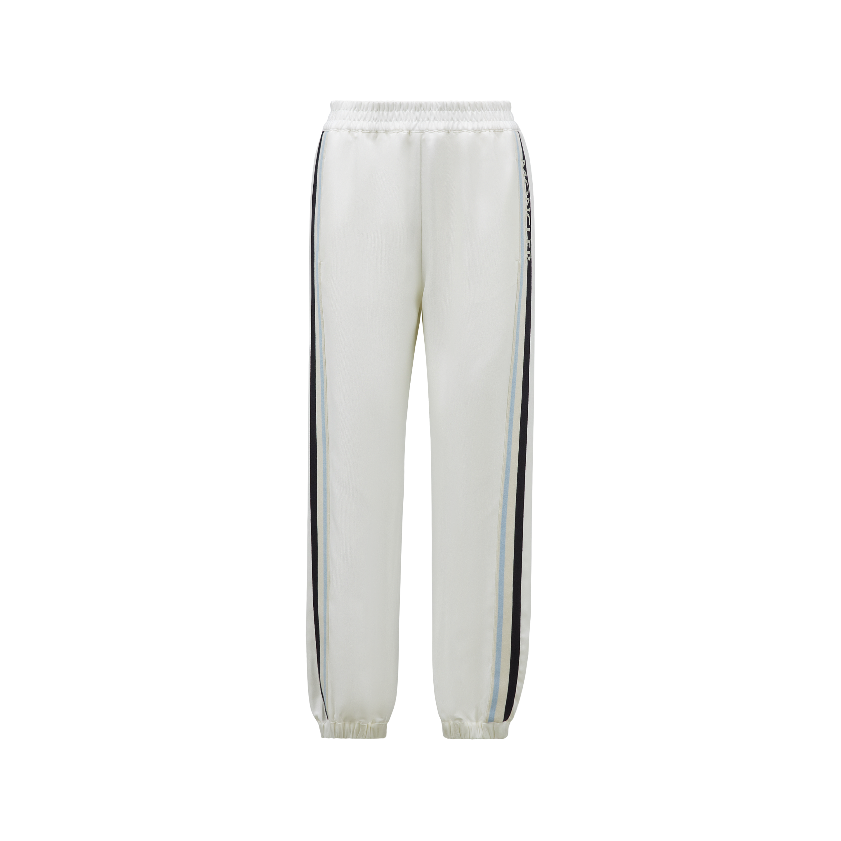 Moncler Collection Twill Jogging Pants White In Blanc