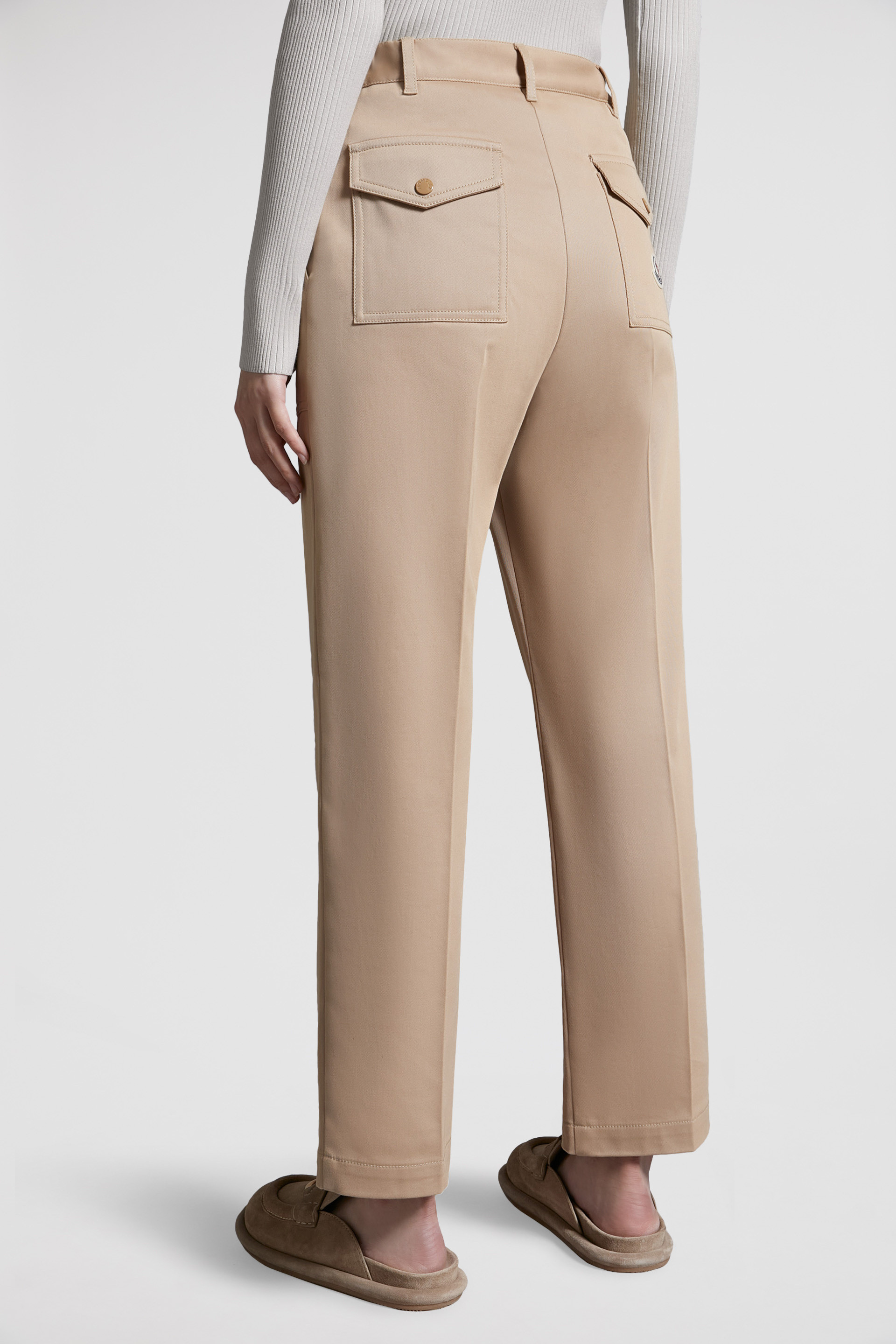 Beige Gabardine Pants - Pants & Shorts for Women
