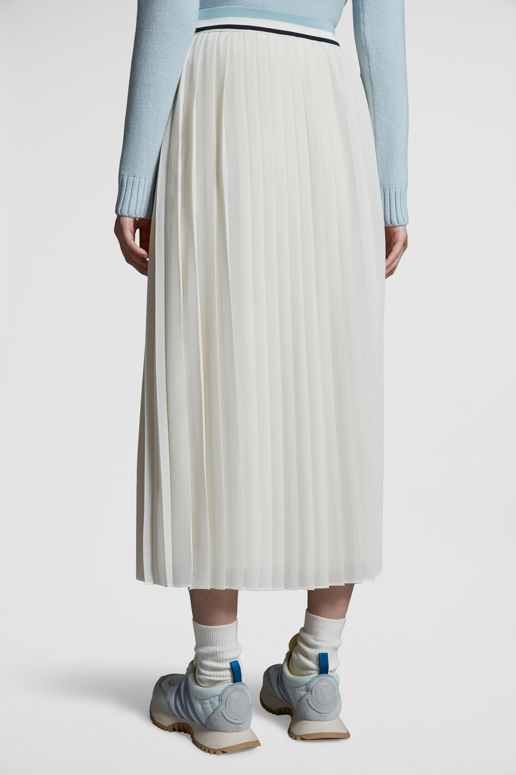 Jupe longue pliss?�e Blanc - Jupes Femme | Moncler LU