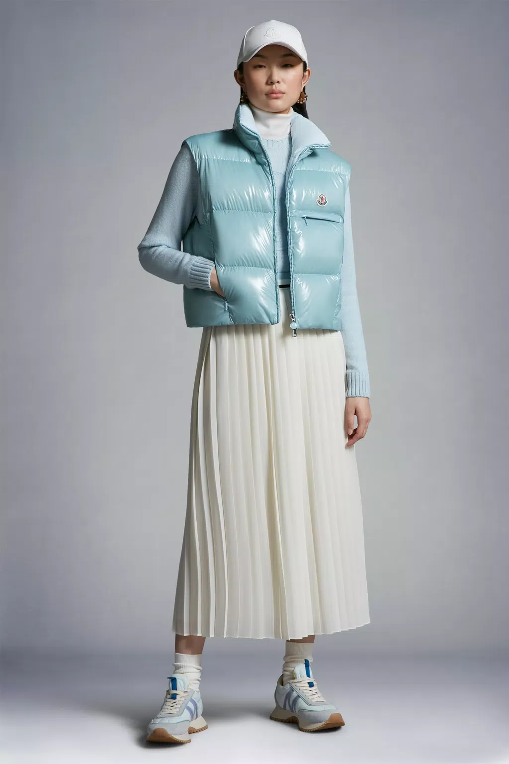 Pleated Maxi Skirt Women White Moncler 1