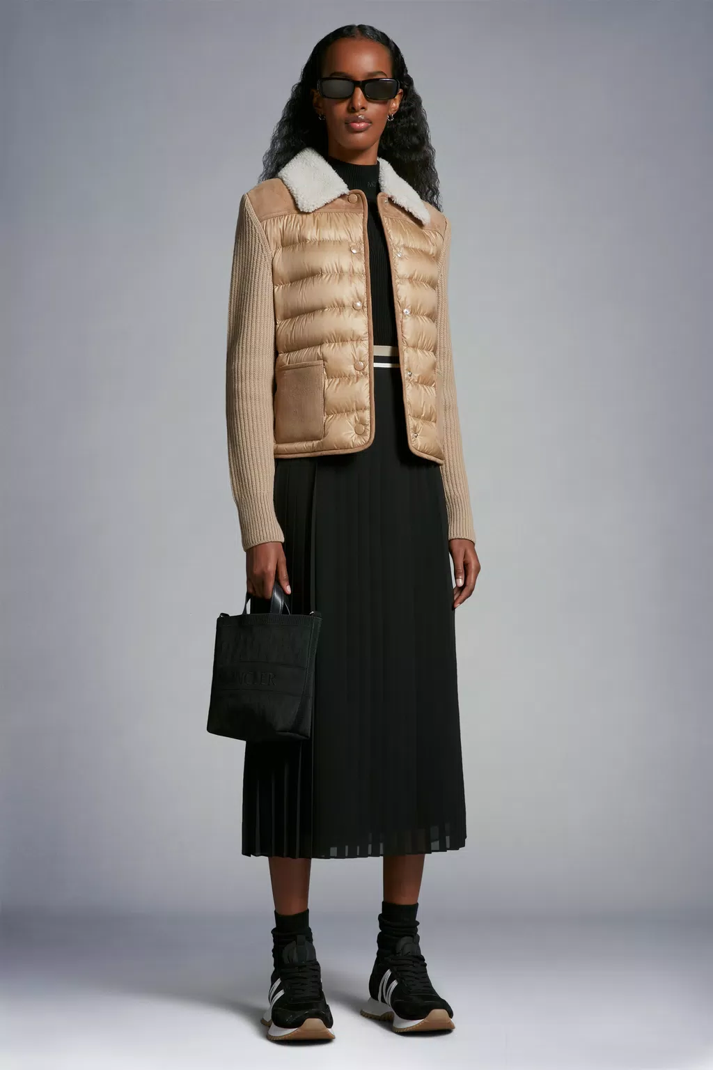 Pleated Maxi Skirt Women Black Moncler 1
