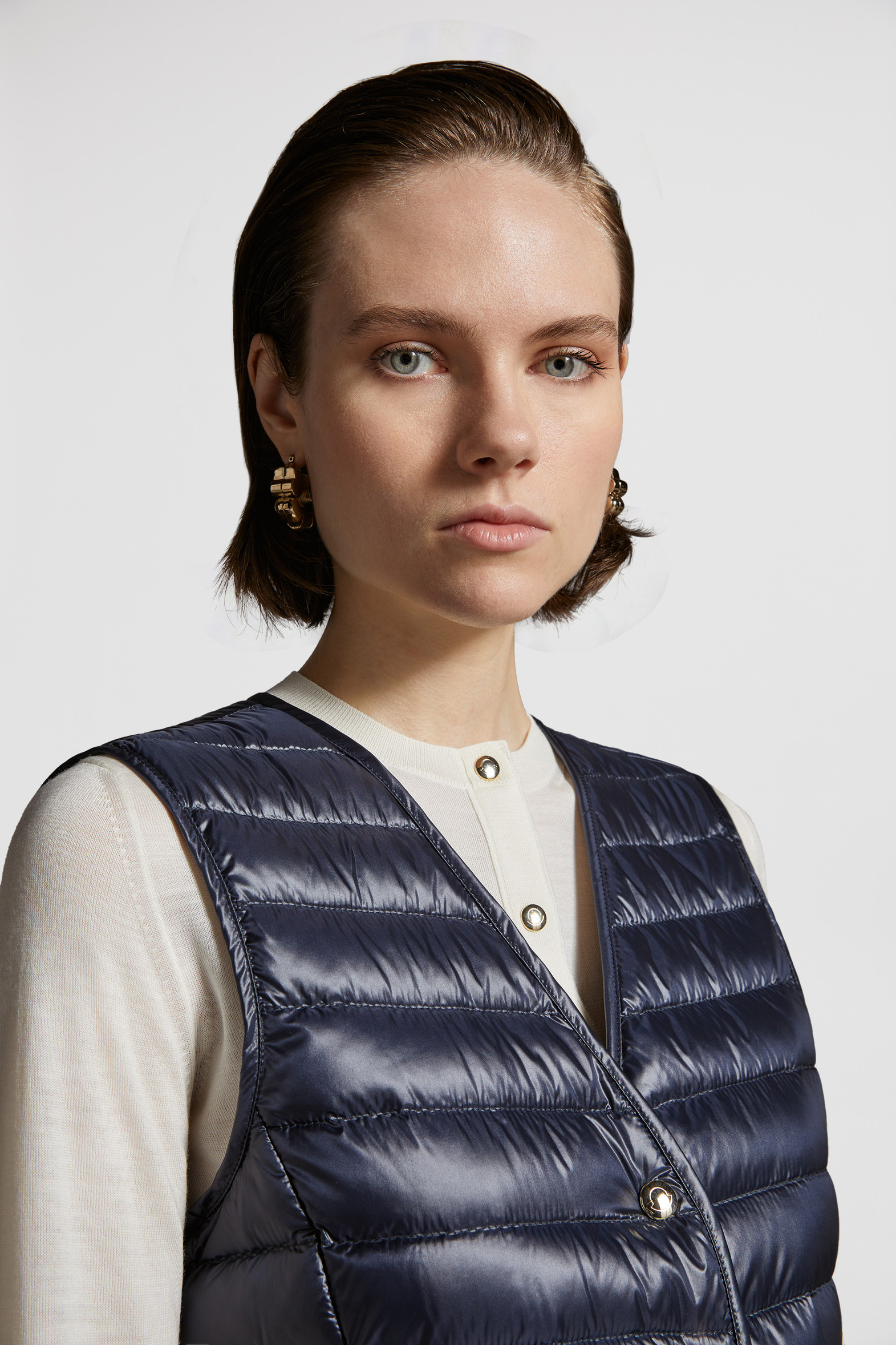 Night Blue Down Gilet - Vests for Women | Moncler BE