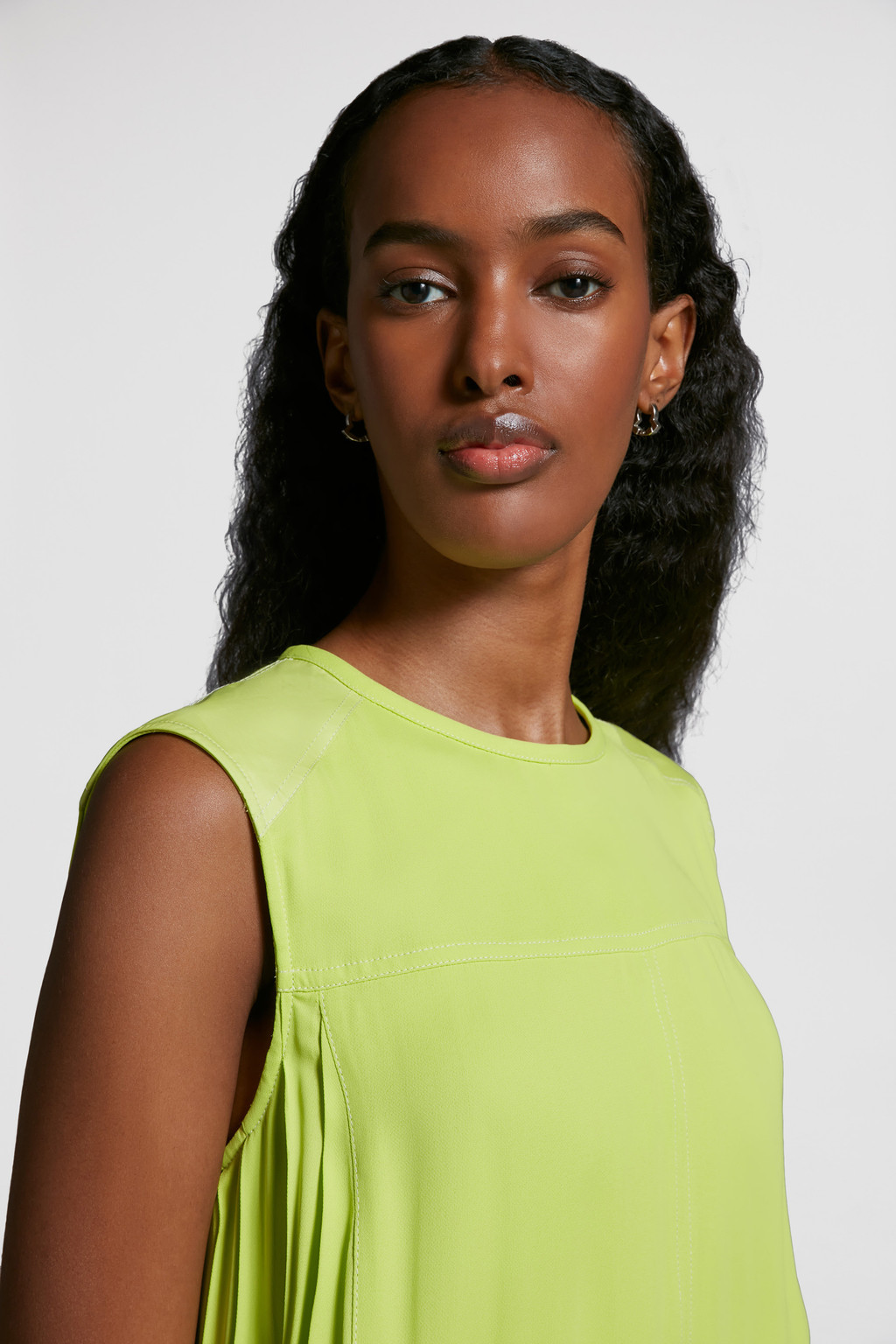 Robe en crêpe de Chine de soie mélangée Femme, Fuchsia | Milano