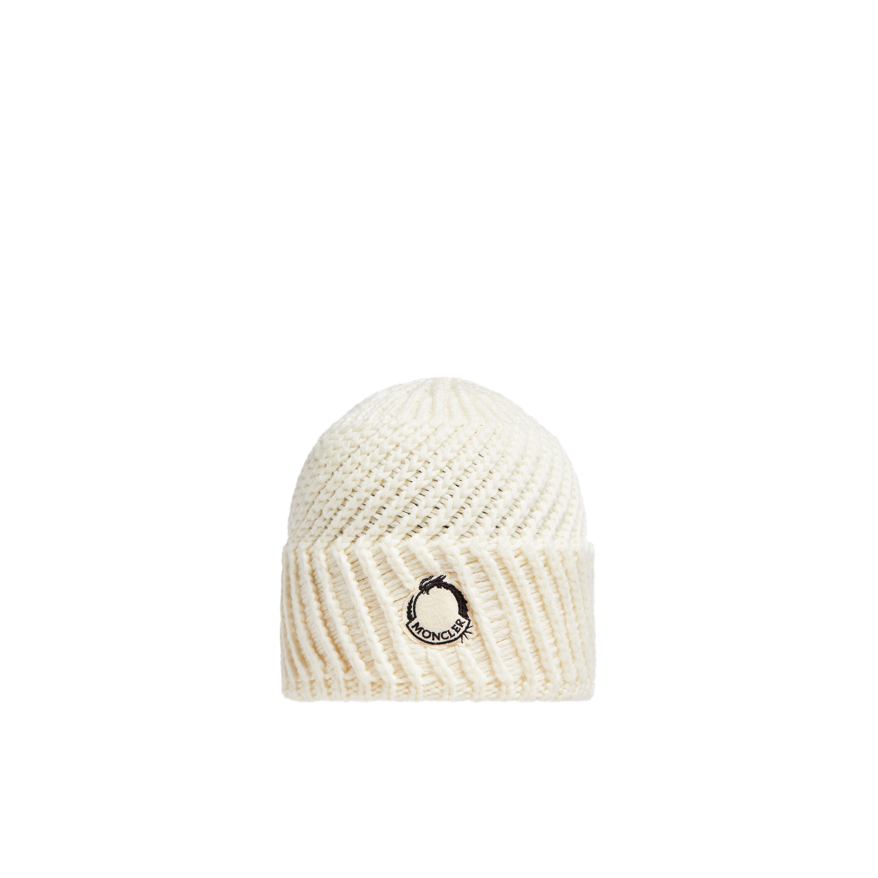 Moncler Collection Wool Blend Beanie White In Blanc