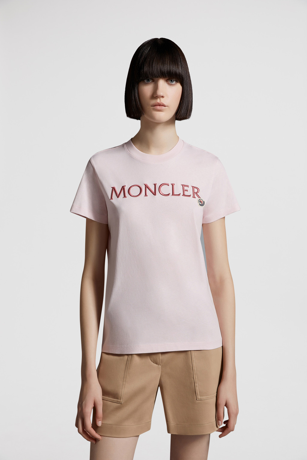 通販超歓迎L11 MONCLER ホワイト ビックロゴ 半袖 Tシャツ size L Tシャツ(半袖/袖なし)