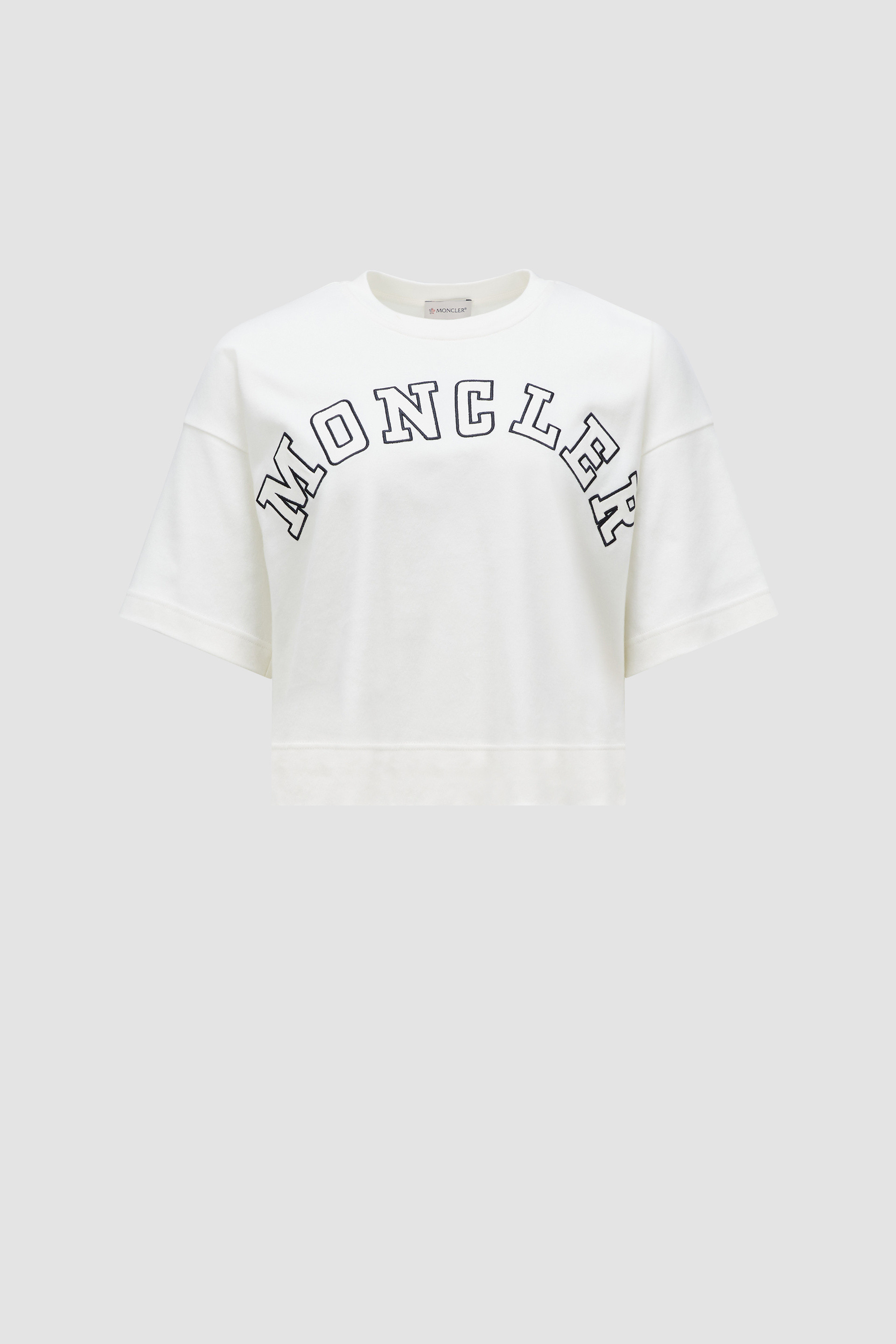 Moncler white shop logo t shirt