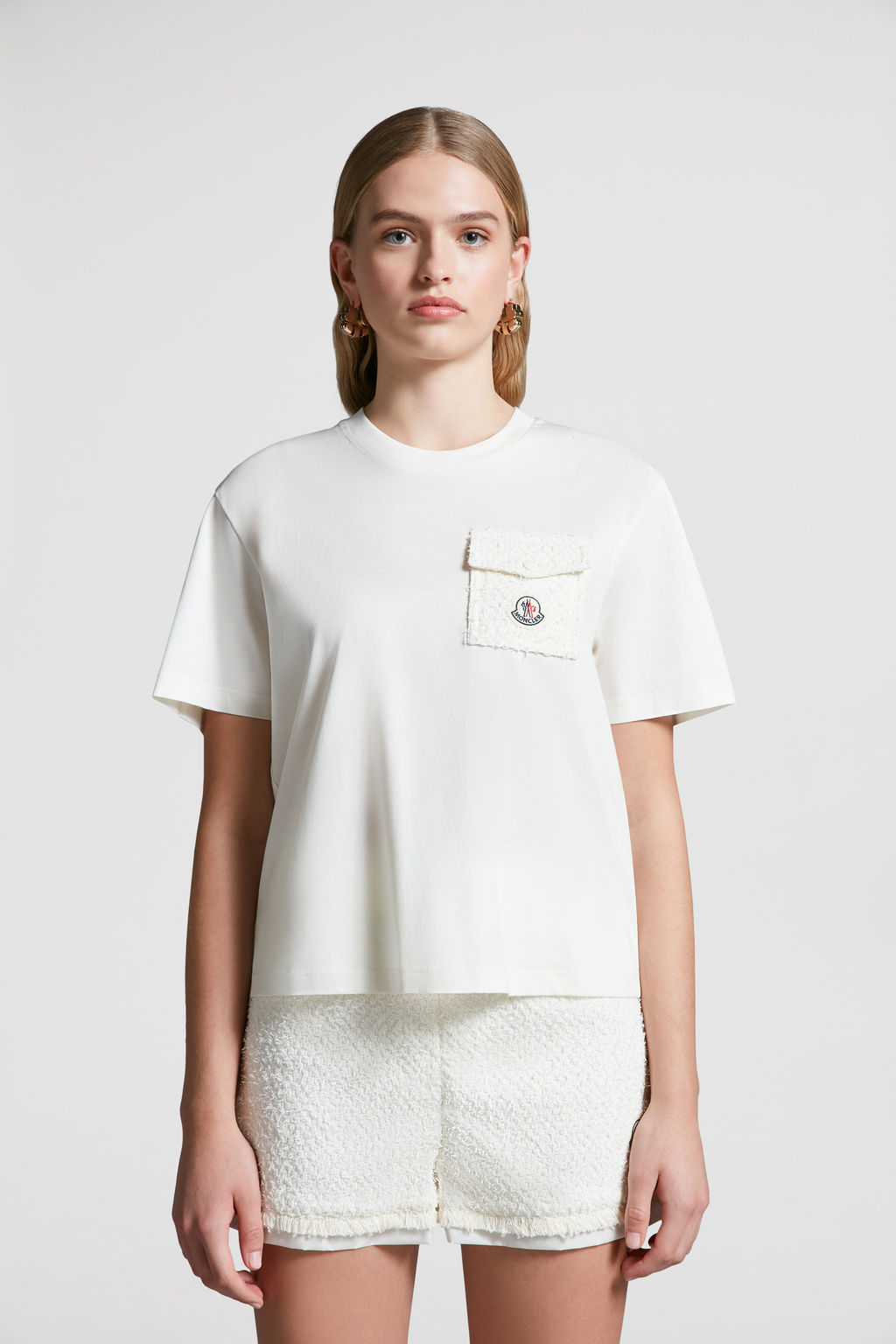Moncler Women Cotton T-Shirt With Pocket