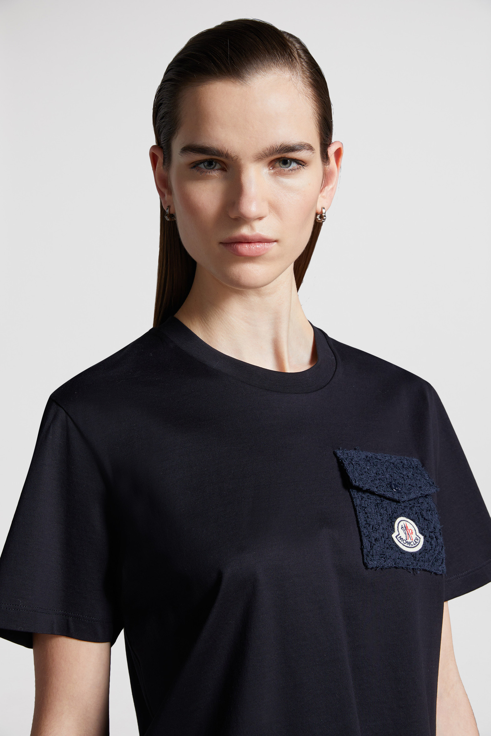 Night Blue TShirt With Pocket Tops & TShirts for Women Moncler HR
