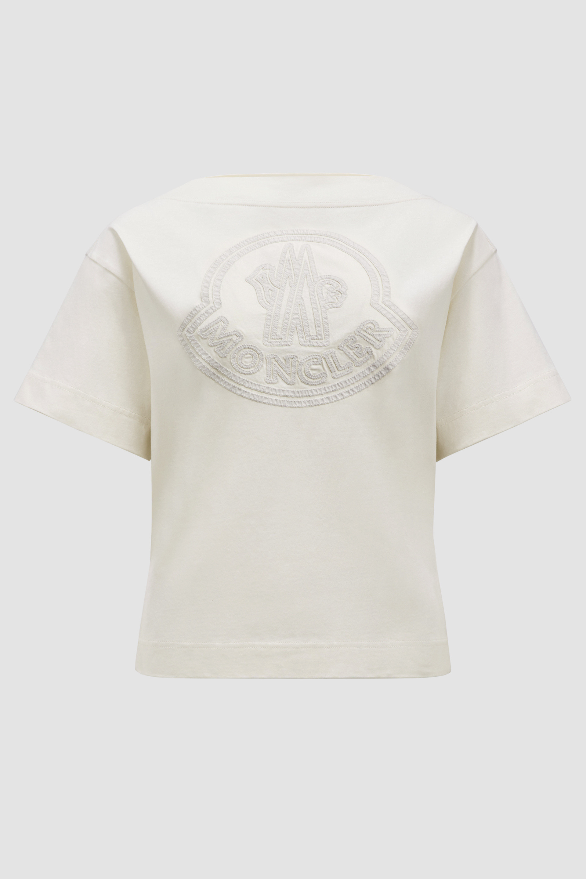 MONCLER◇MAGLIA SCOLLO AV/Tシャツ/S/コットン/ホワイト/B10918100000