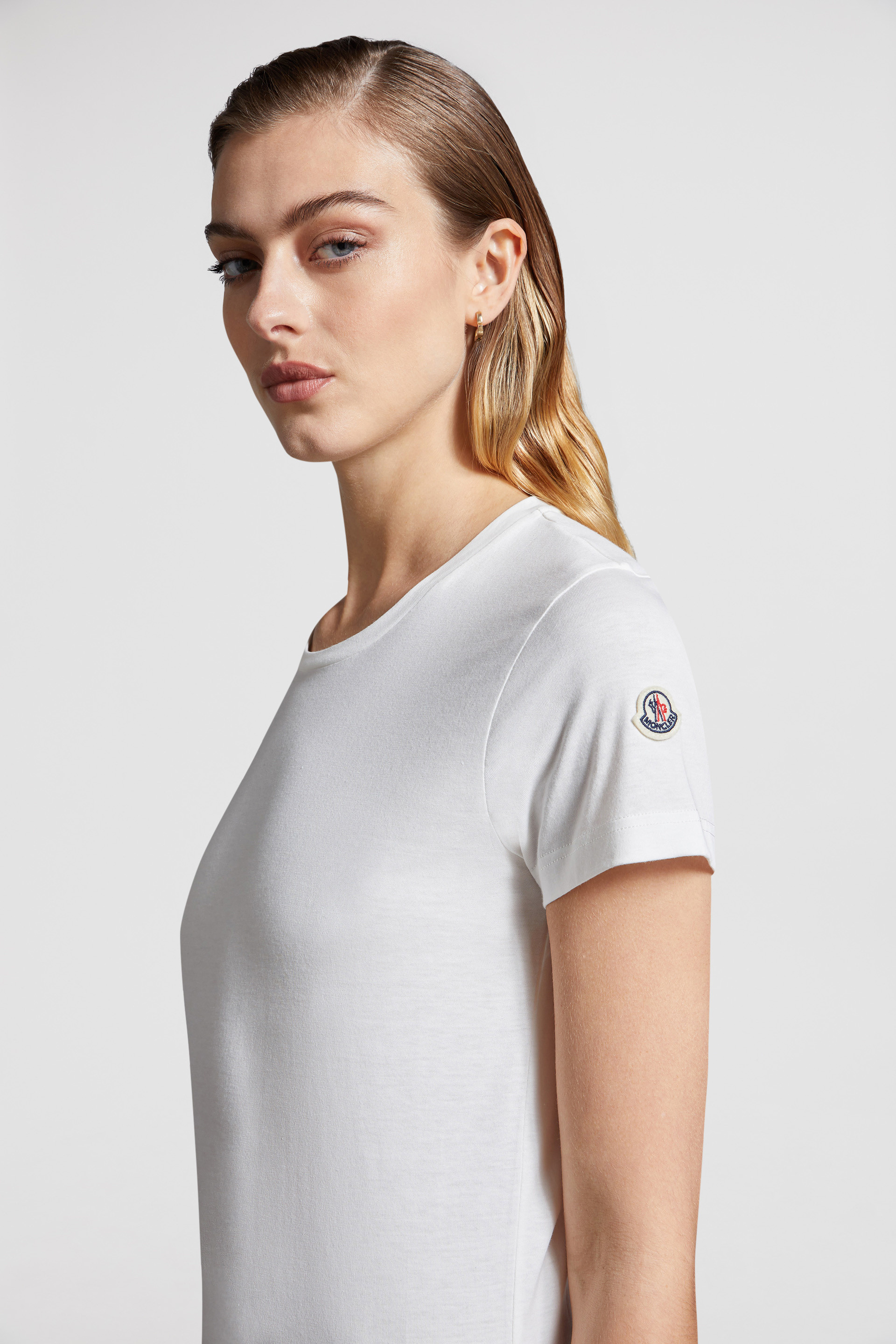 カラーホワイトモンクレール　クルーネック　半袖　Tシャツ　白　未使用　aq9131