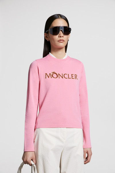 Pink Logo Long Sleeve T-Shirt - Tops & T-shirts for Women | Moncler US