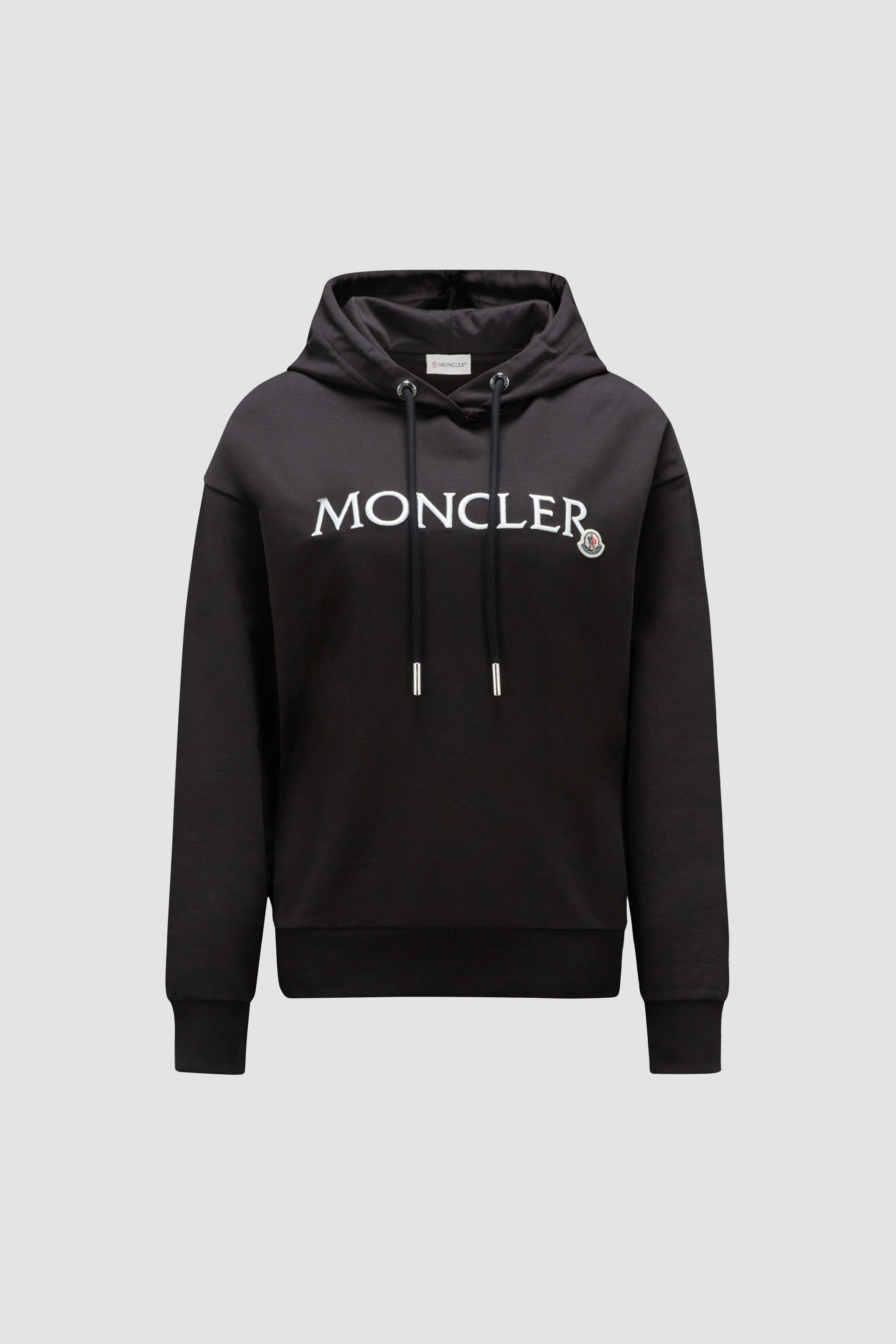 Black Embroidered Logo Hoodie - Sweatshirts for Women