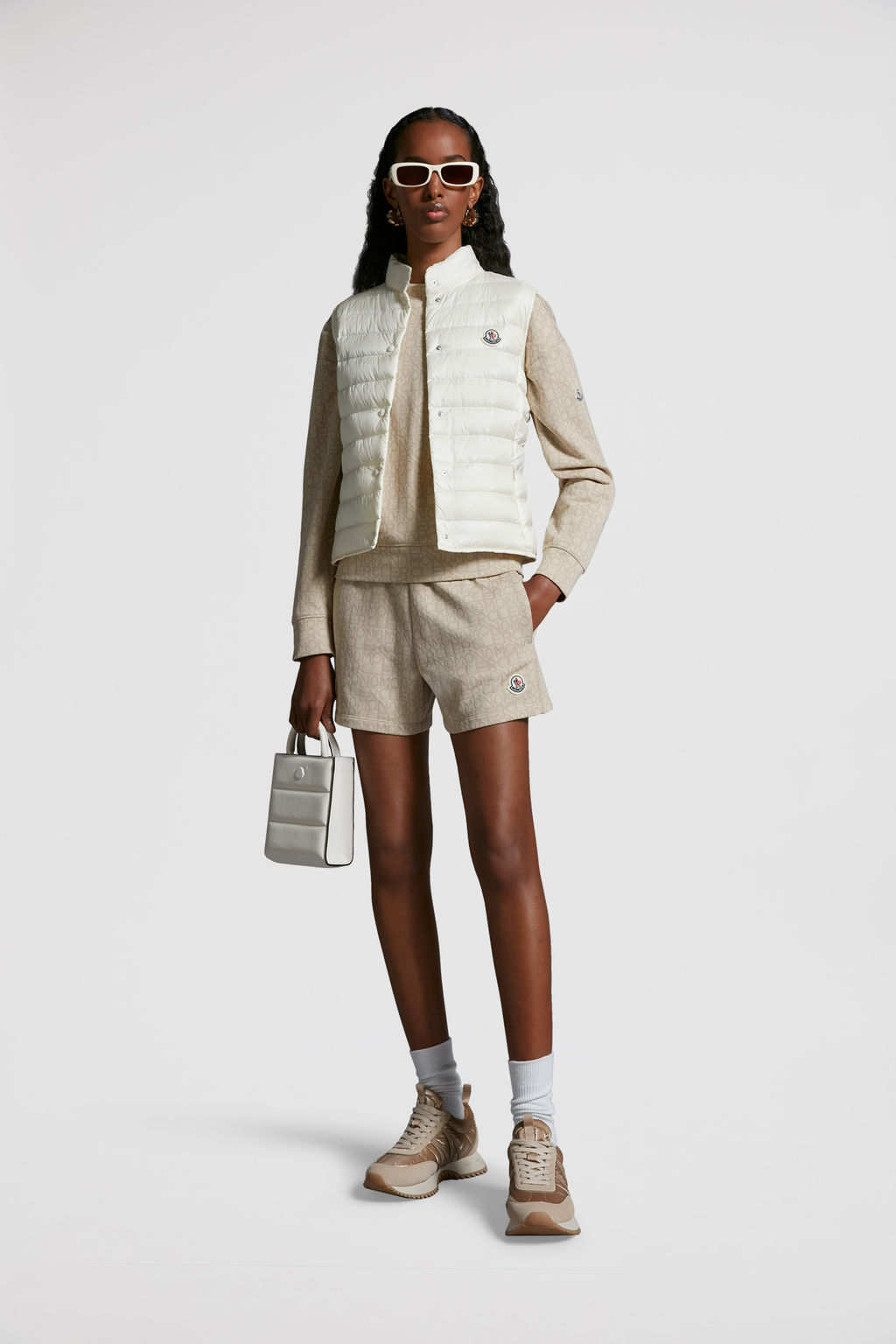 Moncler Women Embroidered Cotton Shorts White