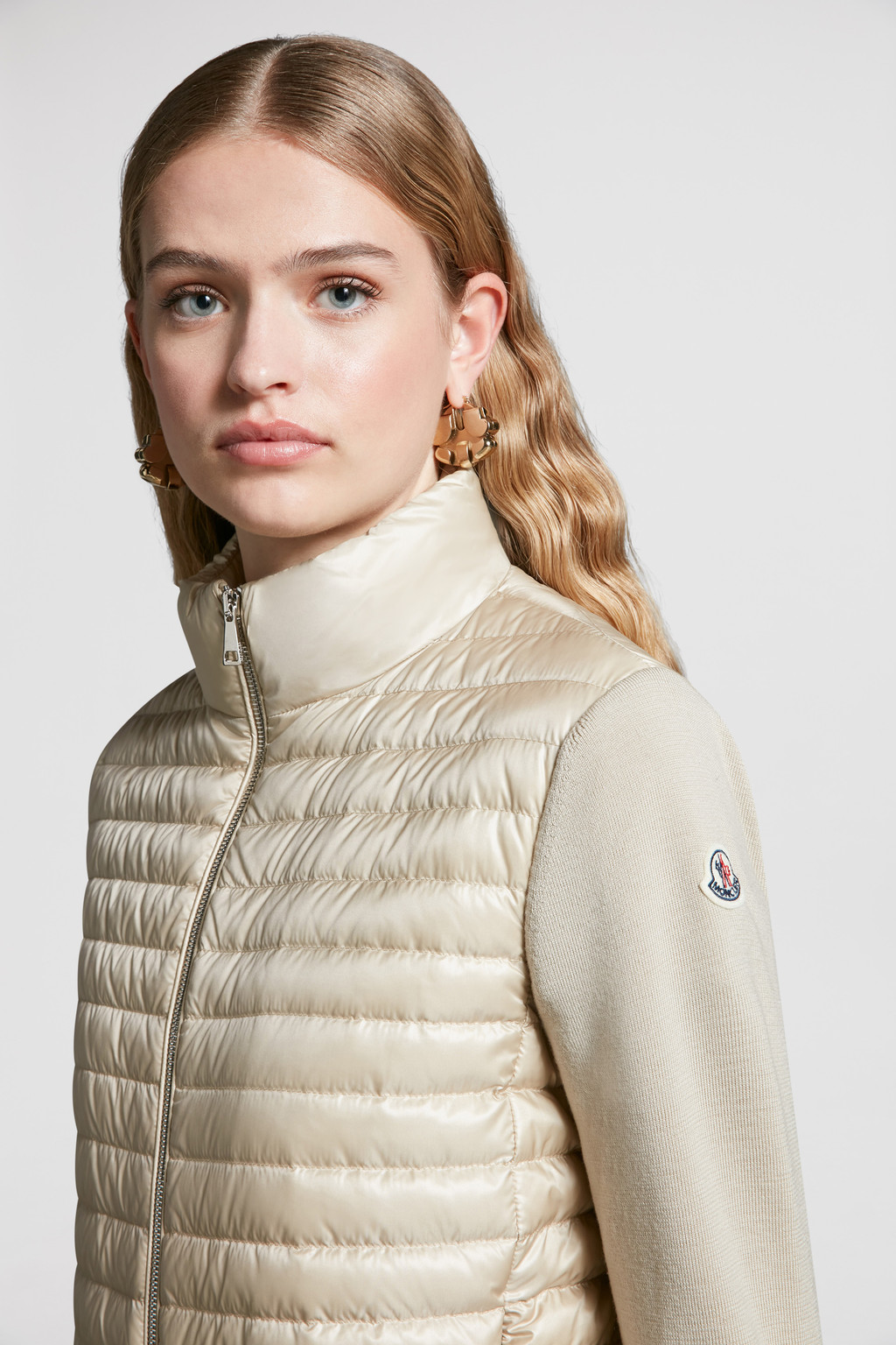 Cardigan in lana con fronte imbottito