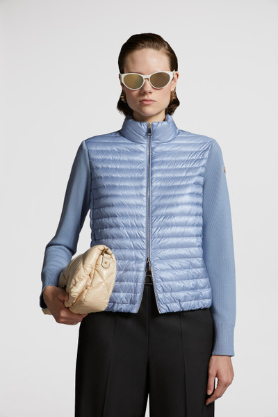 Blue Padded Wool Cardigan - Sweaters & Cardigans for Women | Moncler US