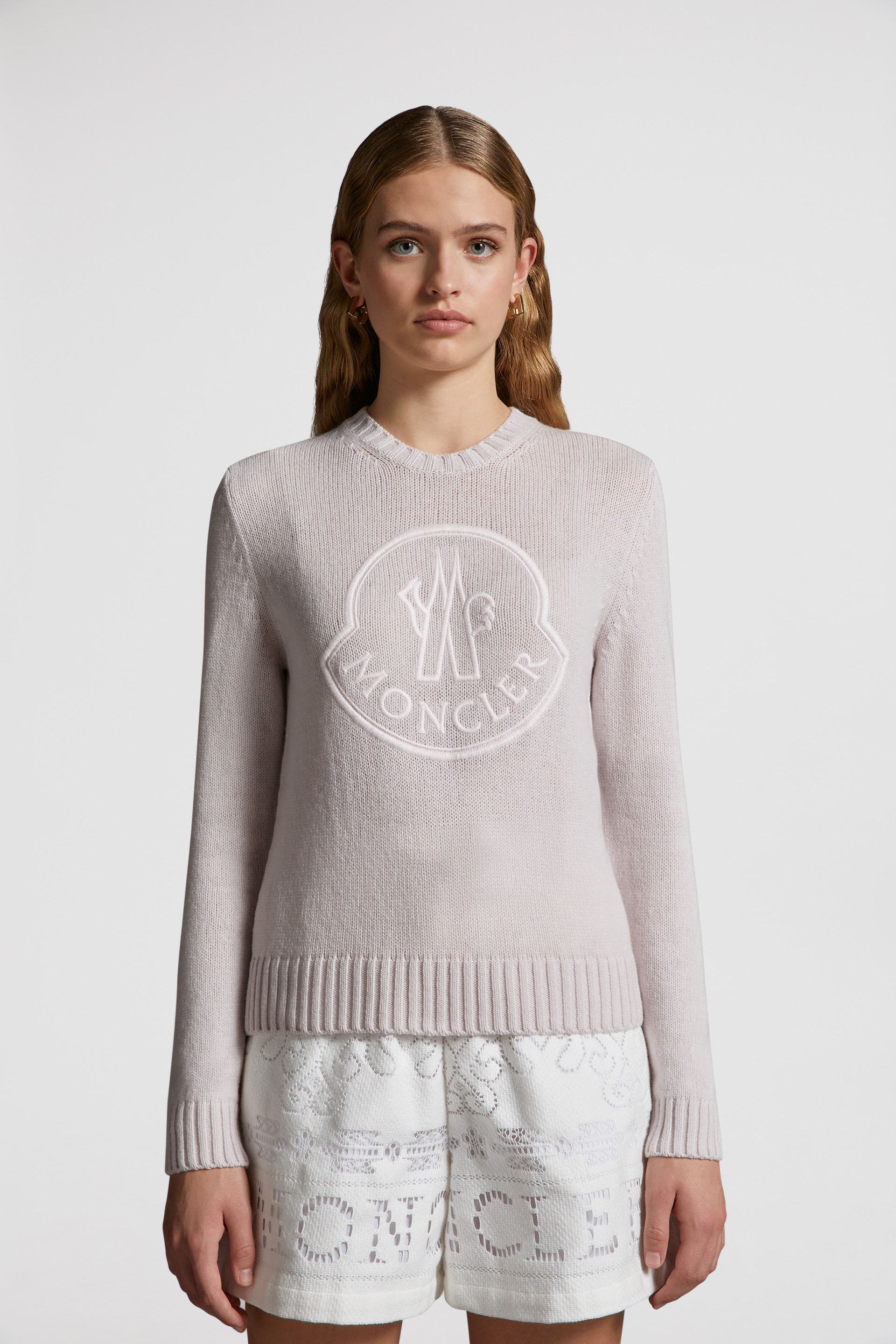 Embroidered Logo Cashmere Wool Sweater