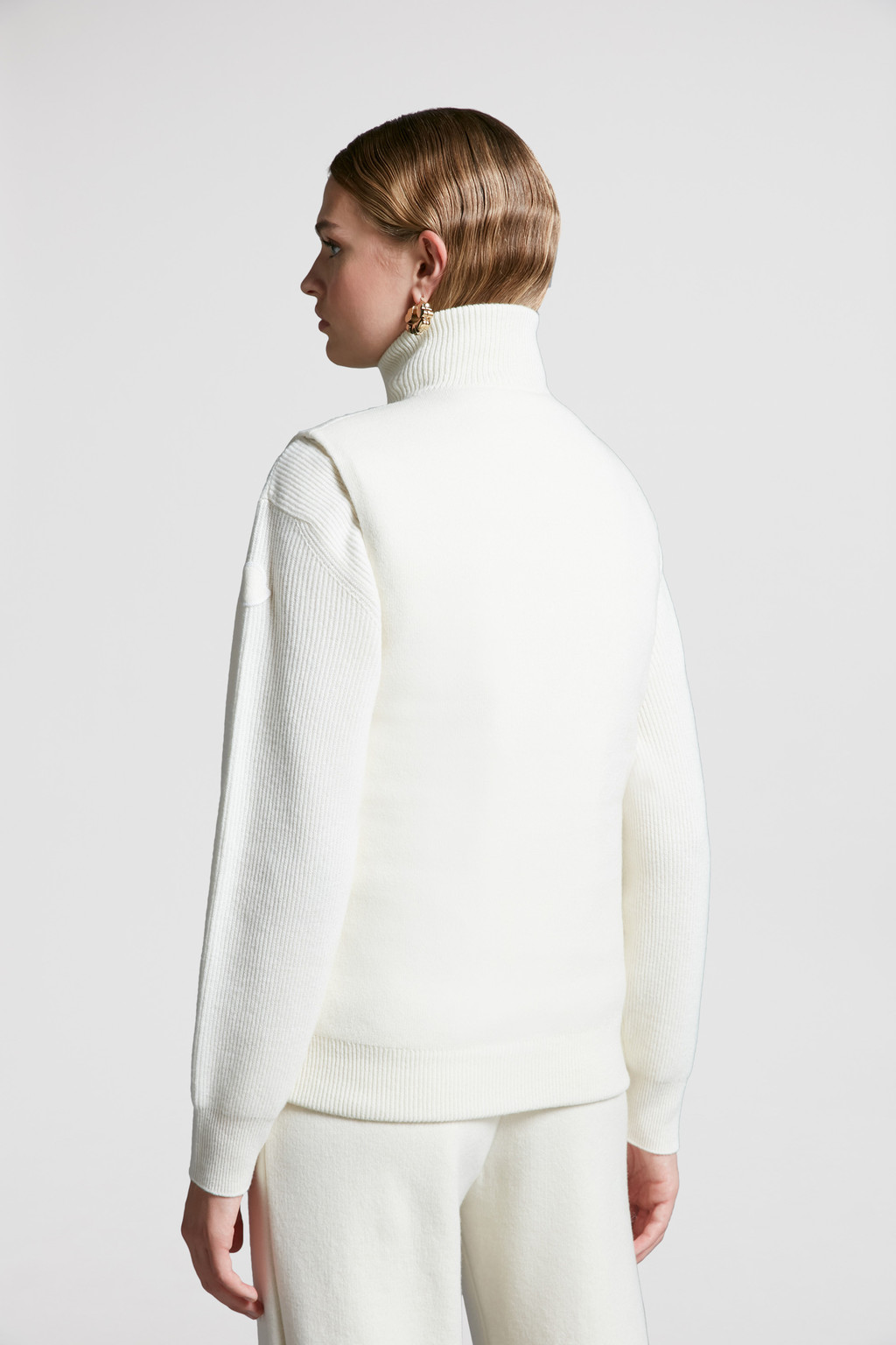 Gilet matelass?� en laine et cachemire Blanc - Doudounes sans Manches Femme | Moncler FR