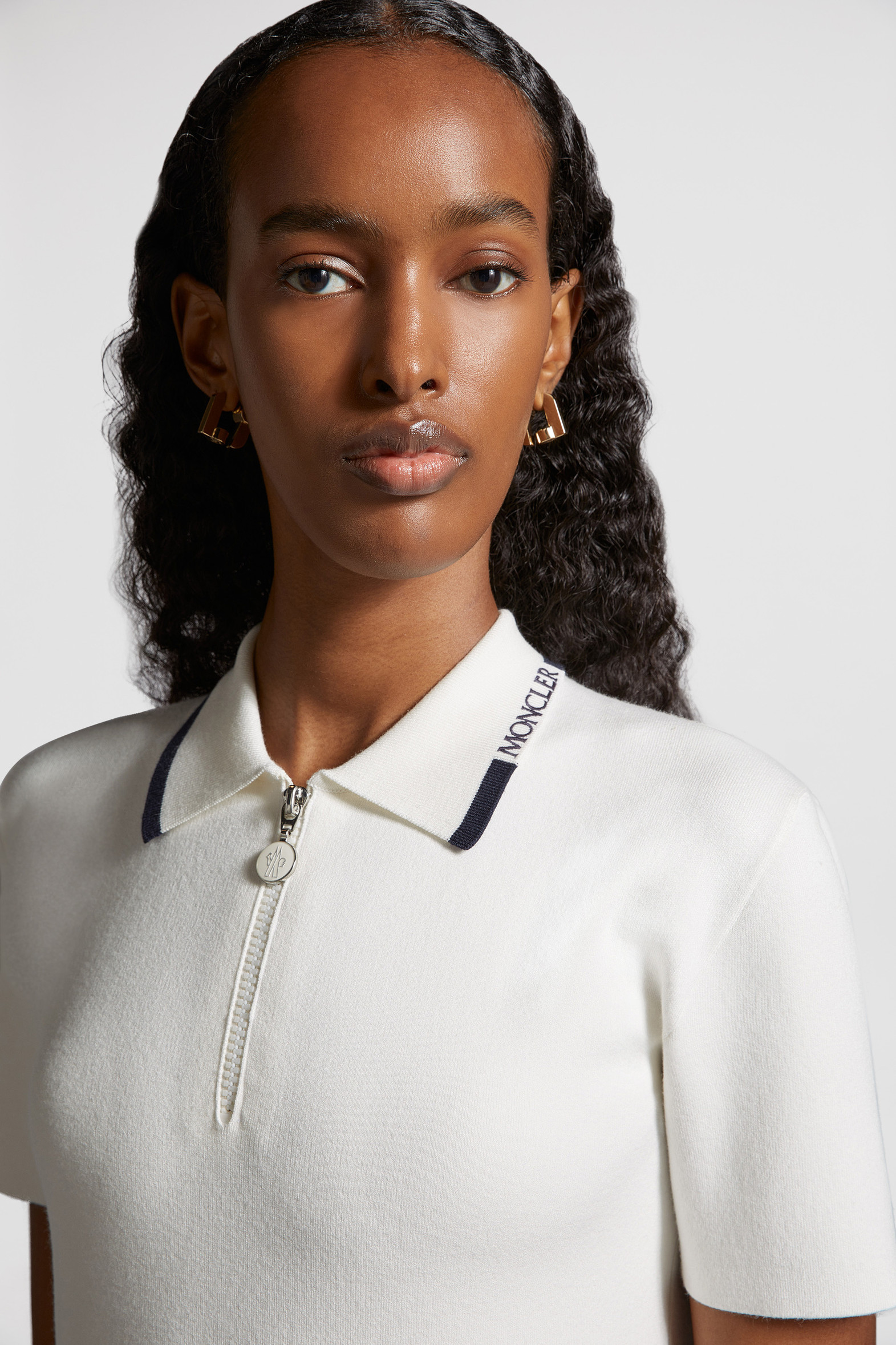 Women's Trim Polo Dress - White