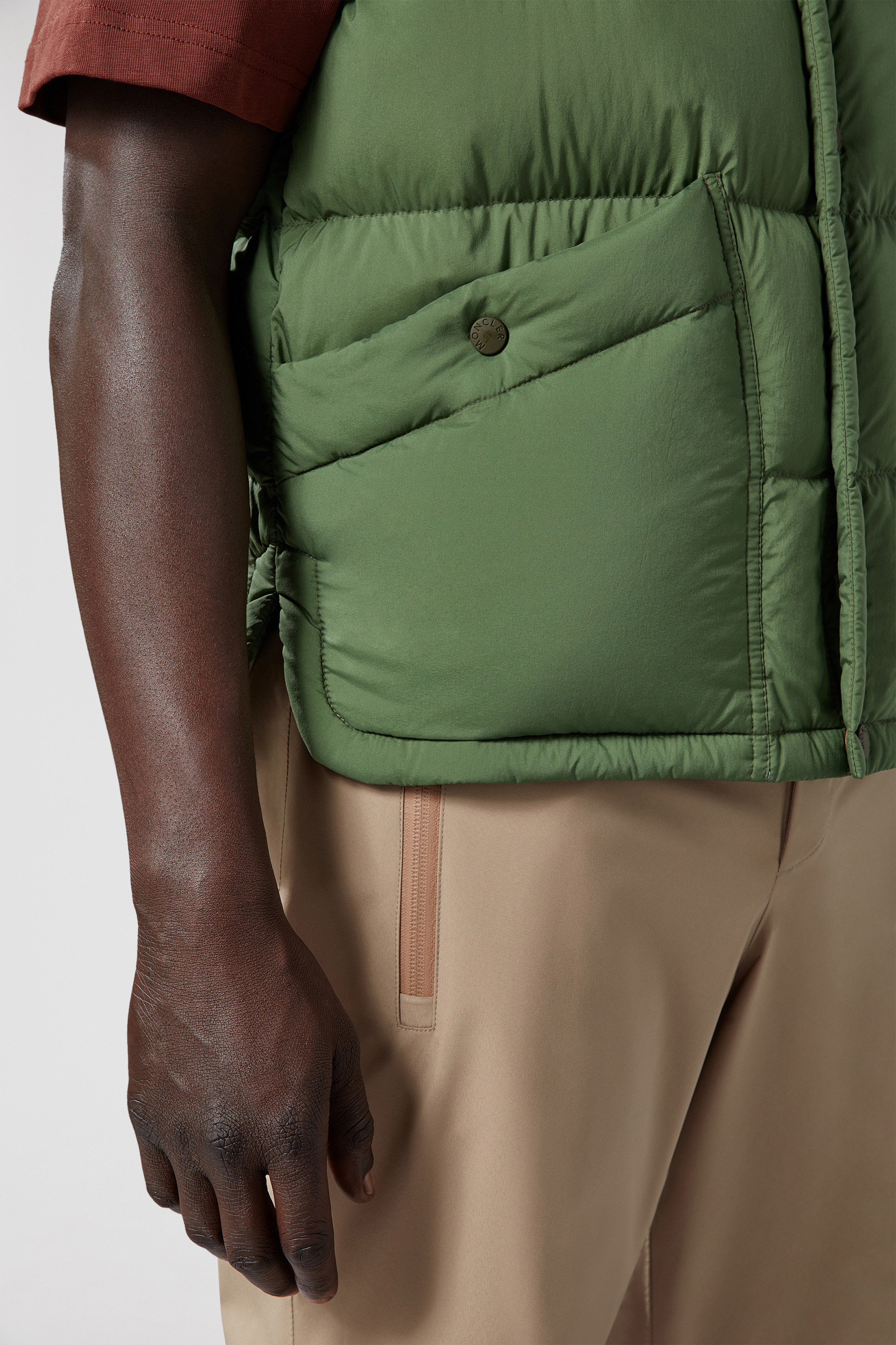 Beige & Green Veny Down Vest - Vests for Men | Moncler US 