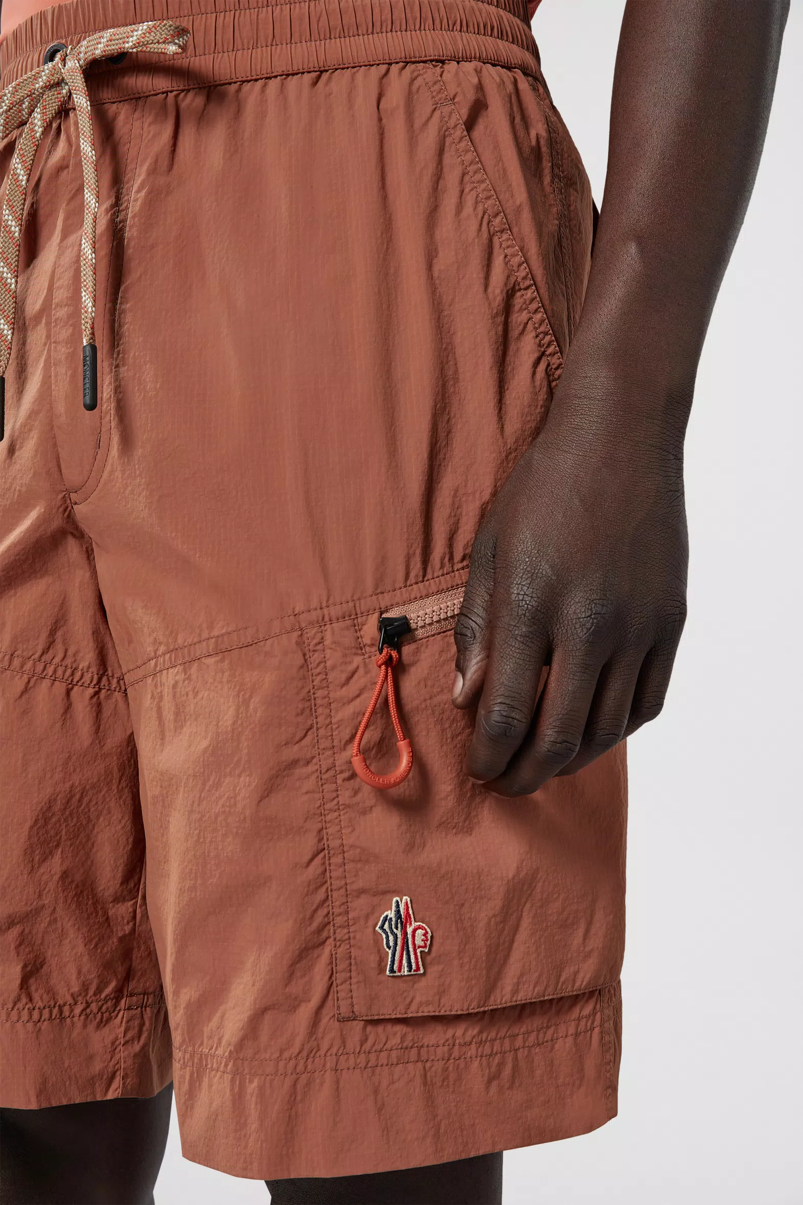 Red Brown Ripstop Shorts - Trousers & Shorts for Men | Moncler SI
