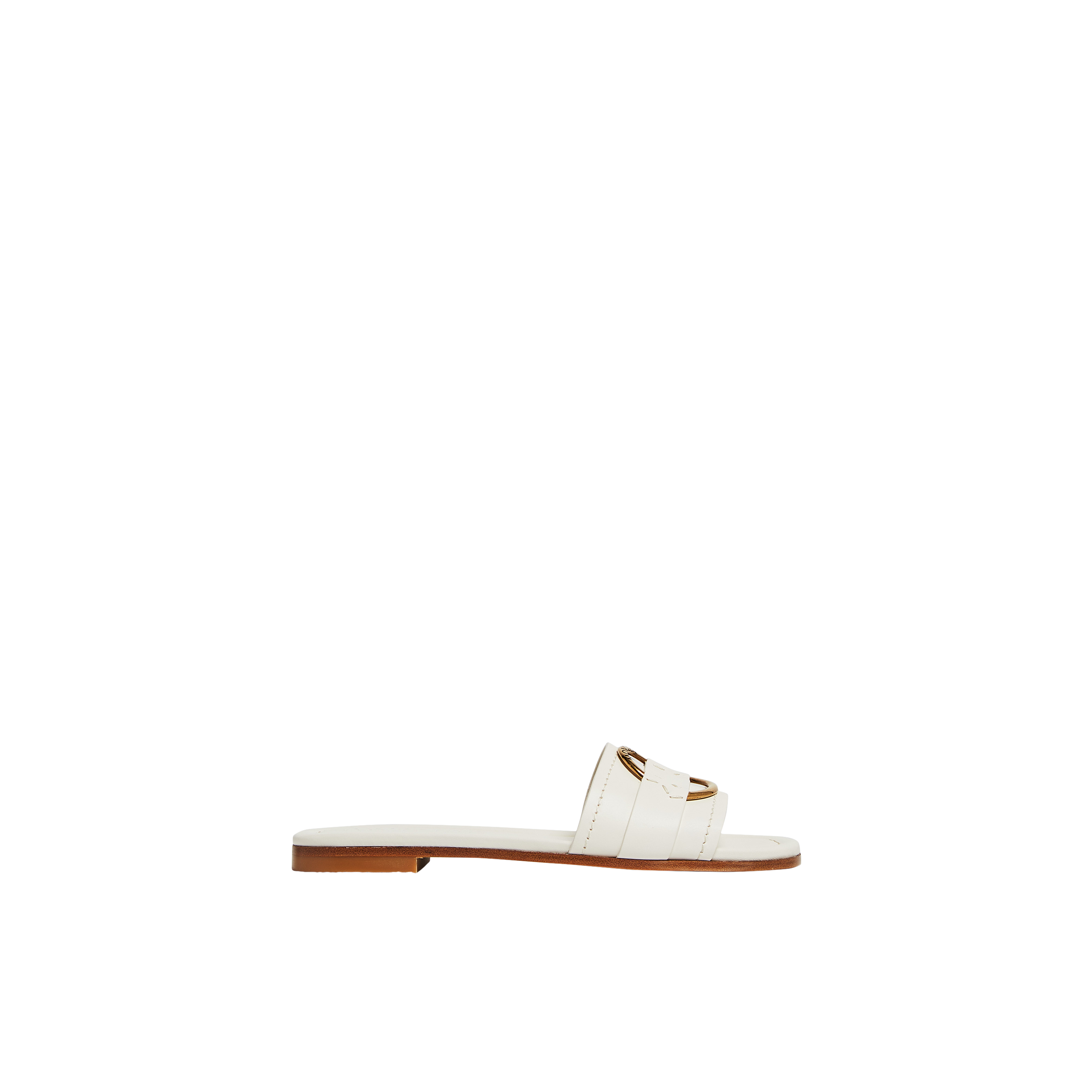Moncler Collection Bell Leather Slides White