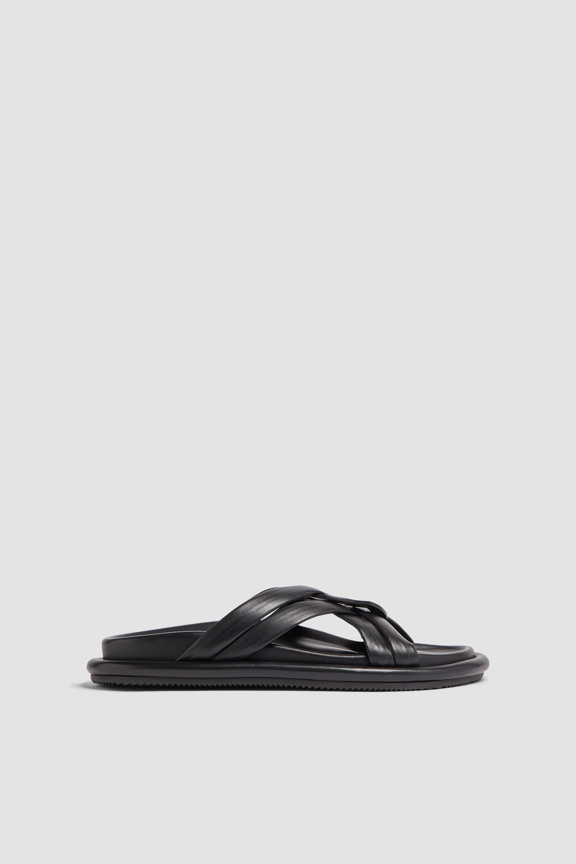 Black Bell Soft Leather Sliders Sandals Sliders for Women Moncler HK