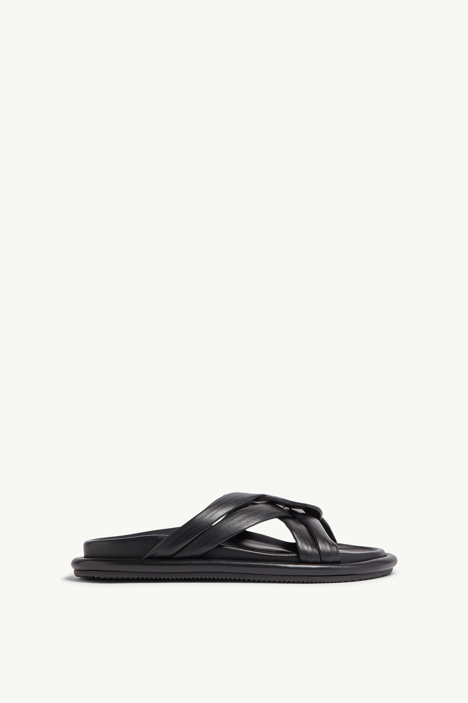 Black Bell Soft Leather Slides - Sandals & Sliders for Women
