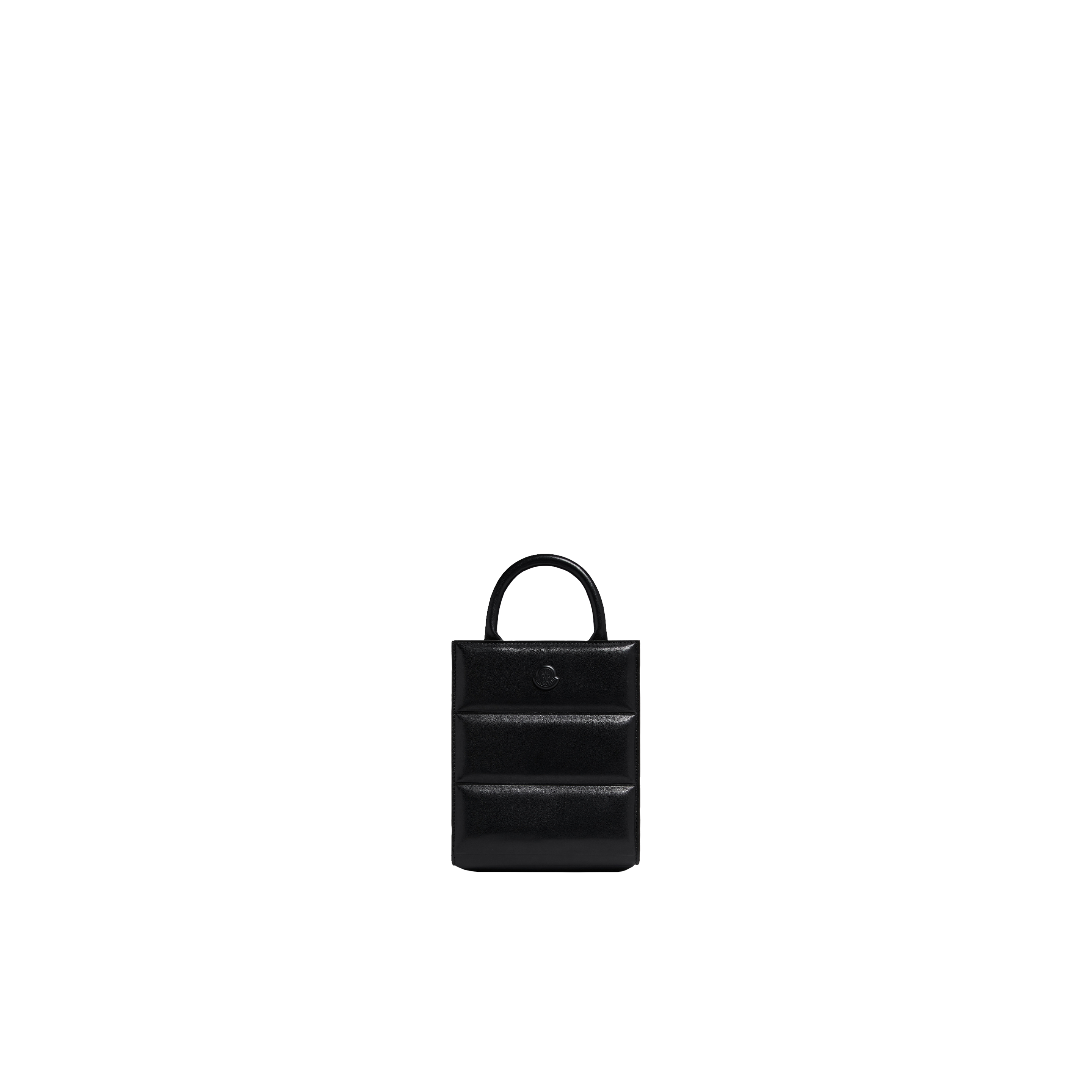 Moncler Collection Doudoune Leather Mini Tote Bag, Black, Size: One Size