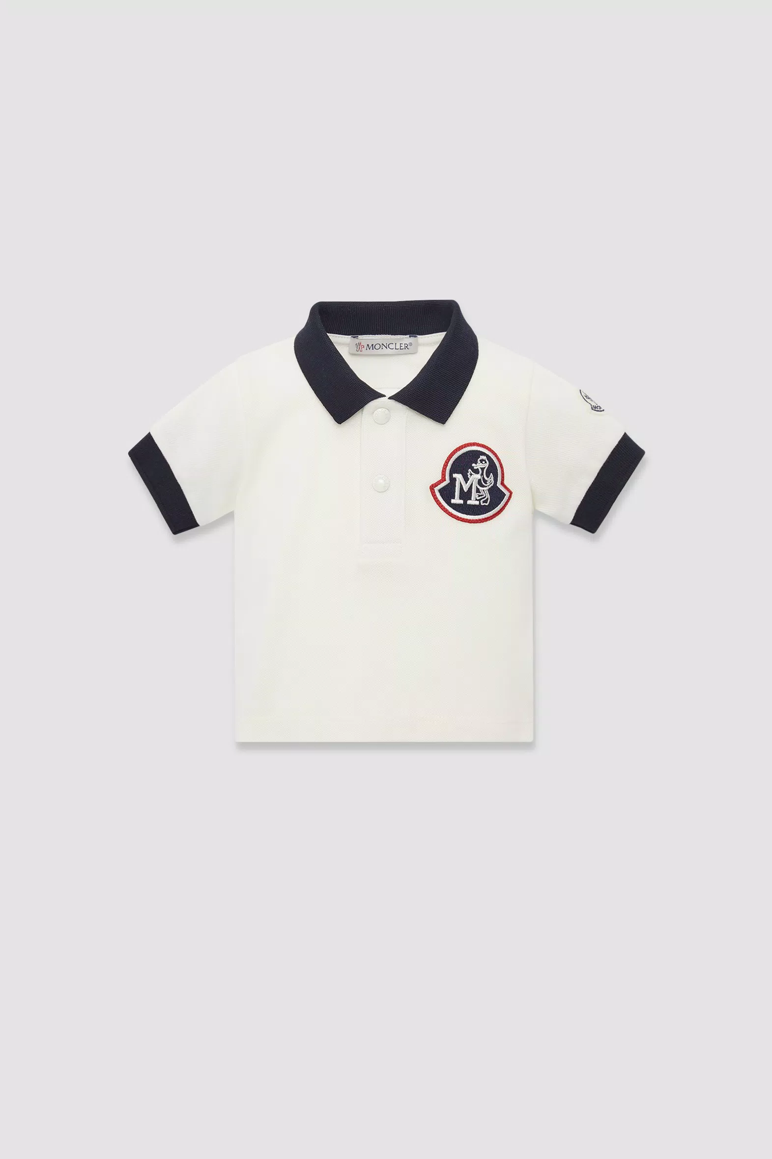 White Monogram Polo Shirt - Clothing for Children | Moncler AT