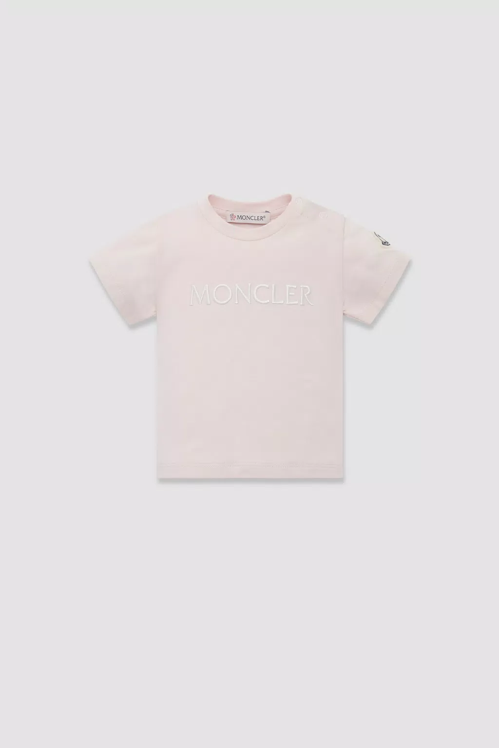 Embroidered Logo T-Shirt Girl Pink Moncler 1