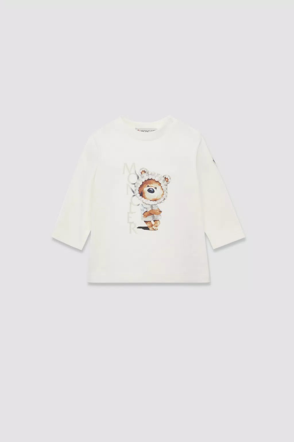 Langärmeliges T-Shirt mit Teddybär-Motiv Genderneutral Weiß Moncler 1