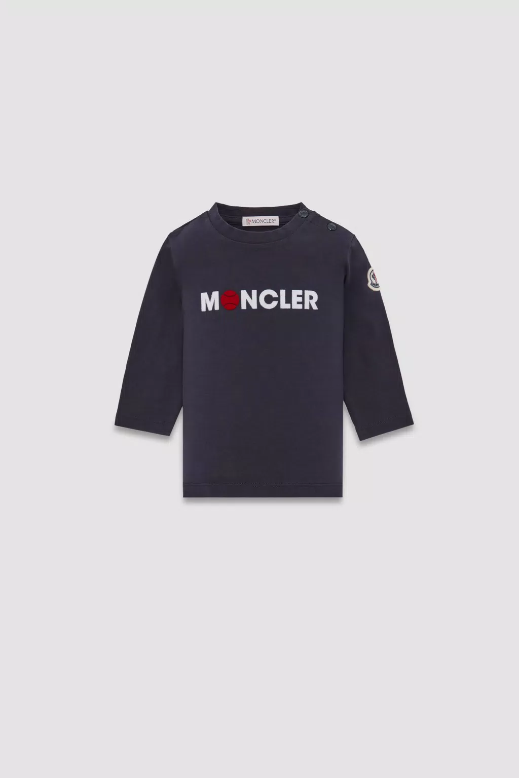 Tennis Logo Long Sleeve T-Shirt Boy Night Blue Moncler 1