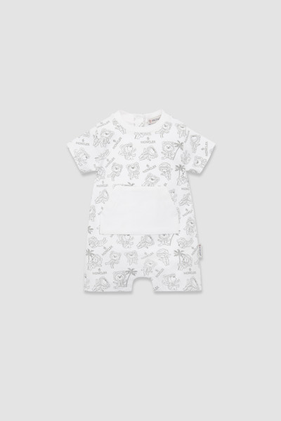 White & Silver Teddy Bear Romper - Clothing for Children | Moncler US