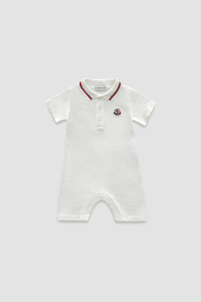 White Logo Patch Baby Romper - Clothing for Children | Moncler US