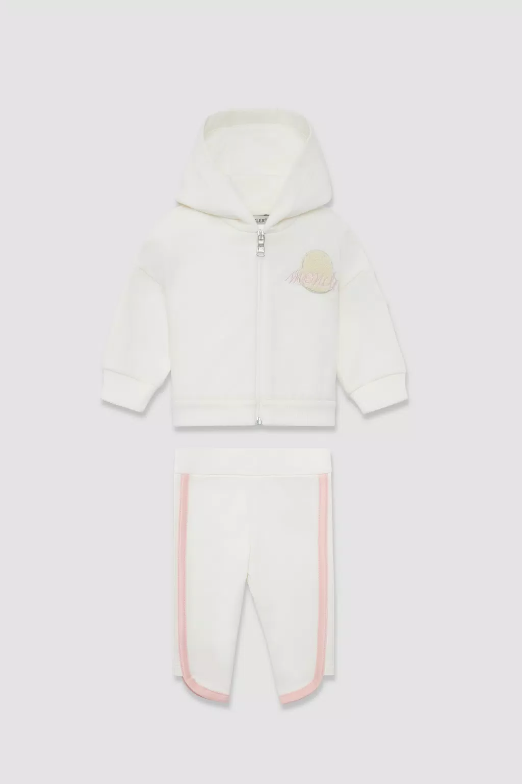Logo Patch Tracksuit Girl White Moncler 1