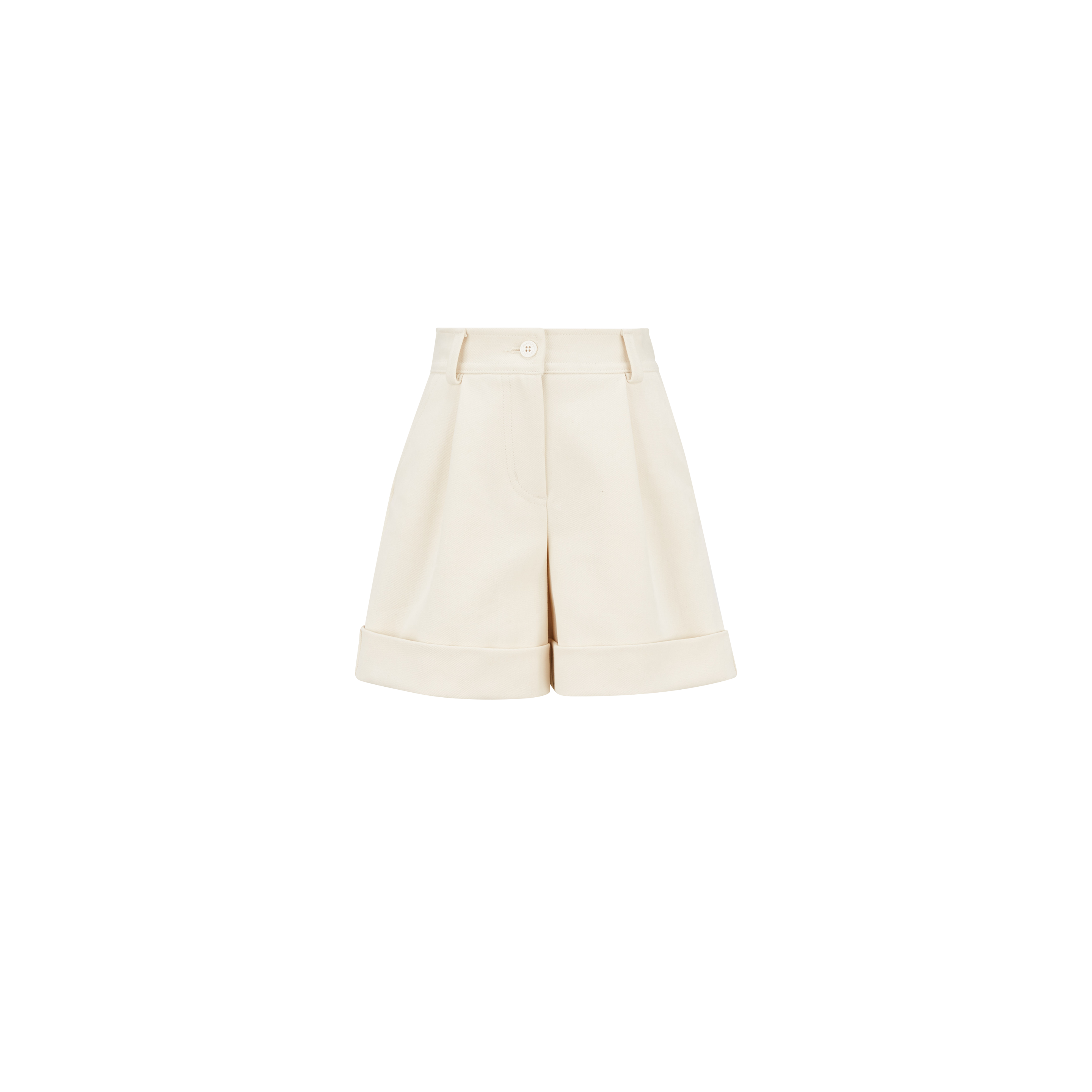 Moncler Kids' Cotton Twill Shorts White