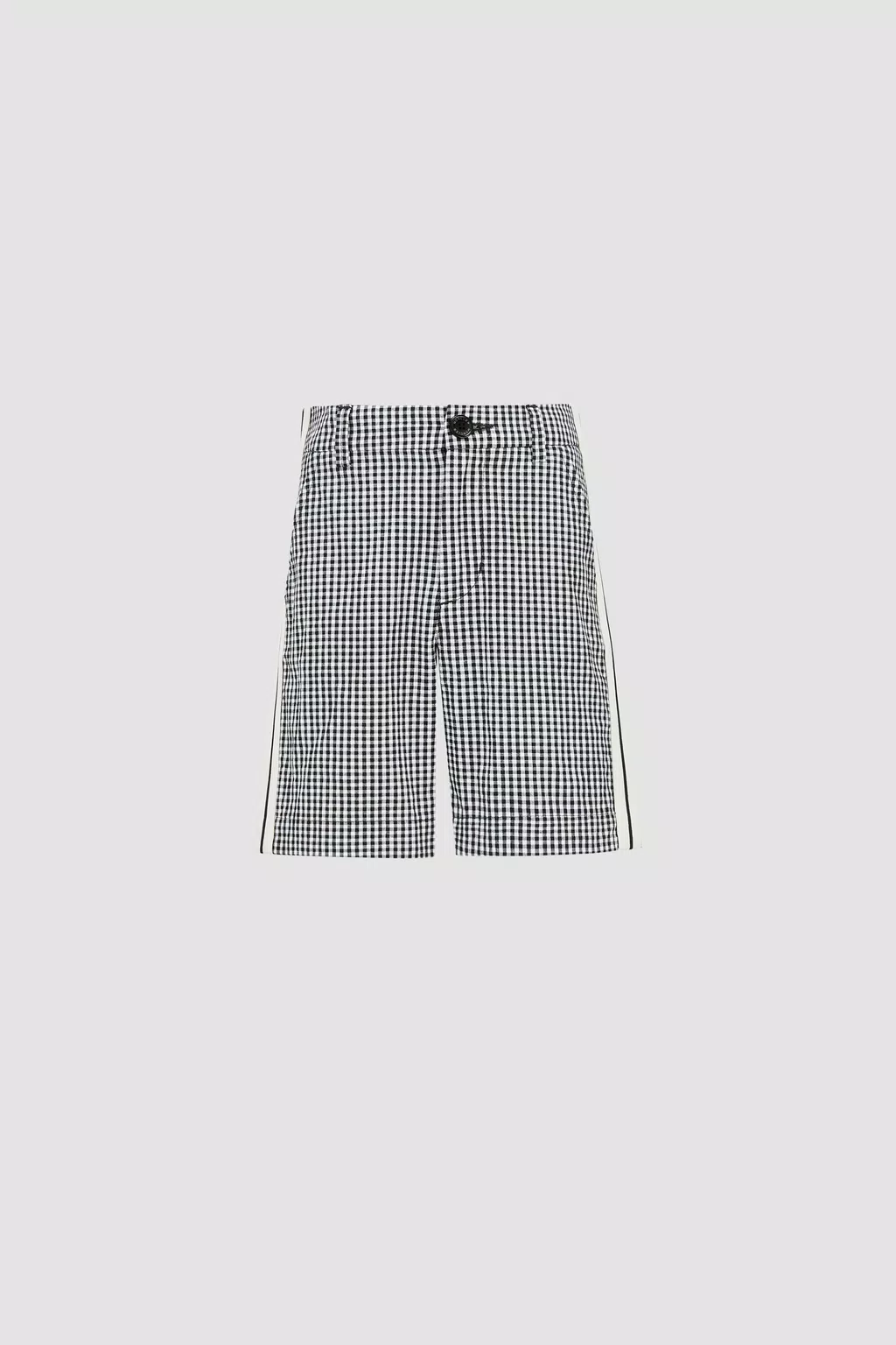 Black & White Gingham Print Bermuda Shorts - Trousers & Tracksuits for ...