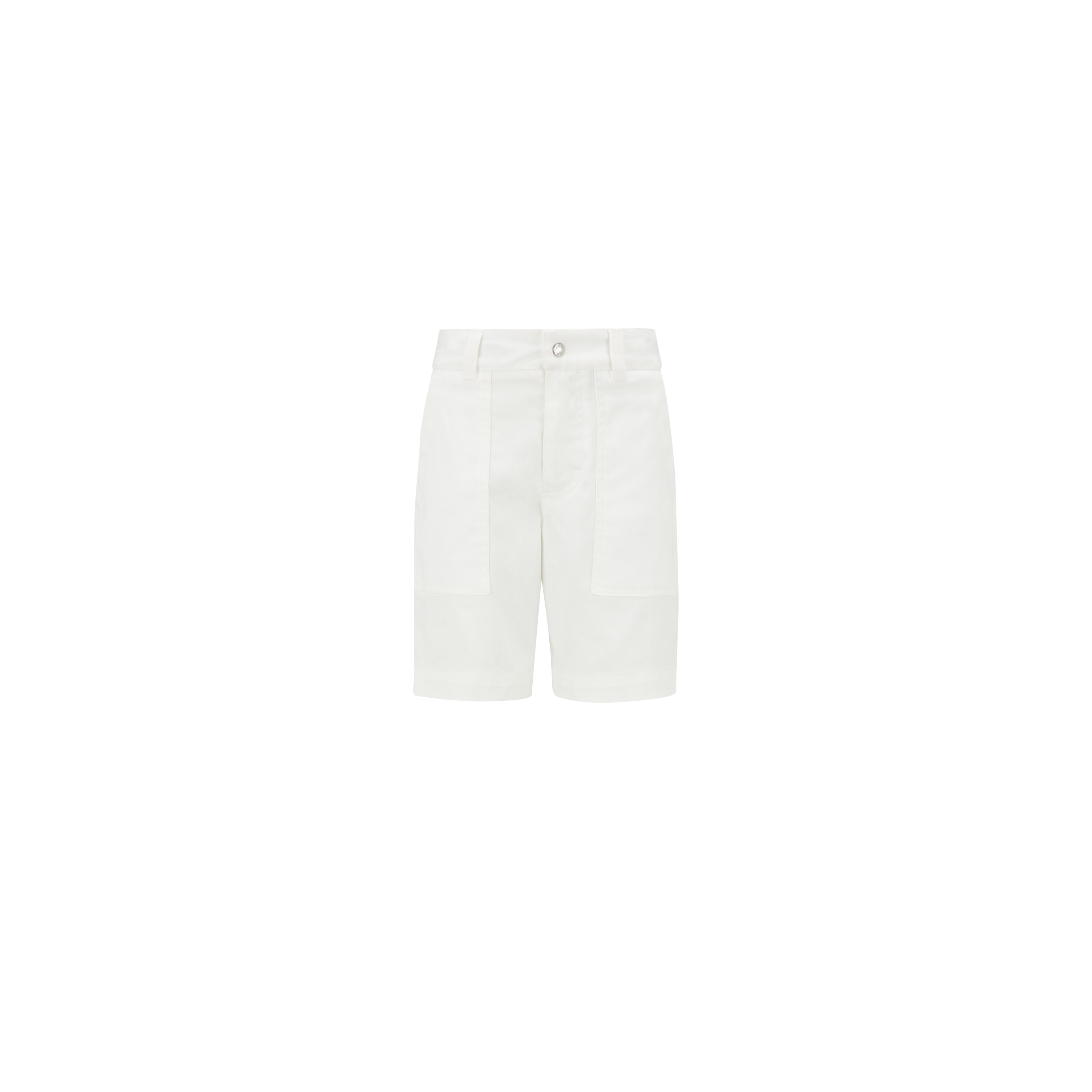 Moncler Kids' Bermuda En Gabardine In White