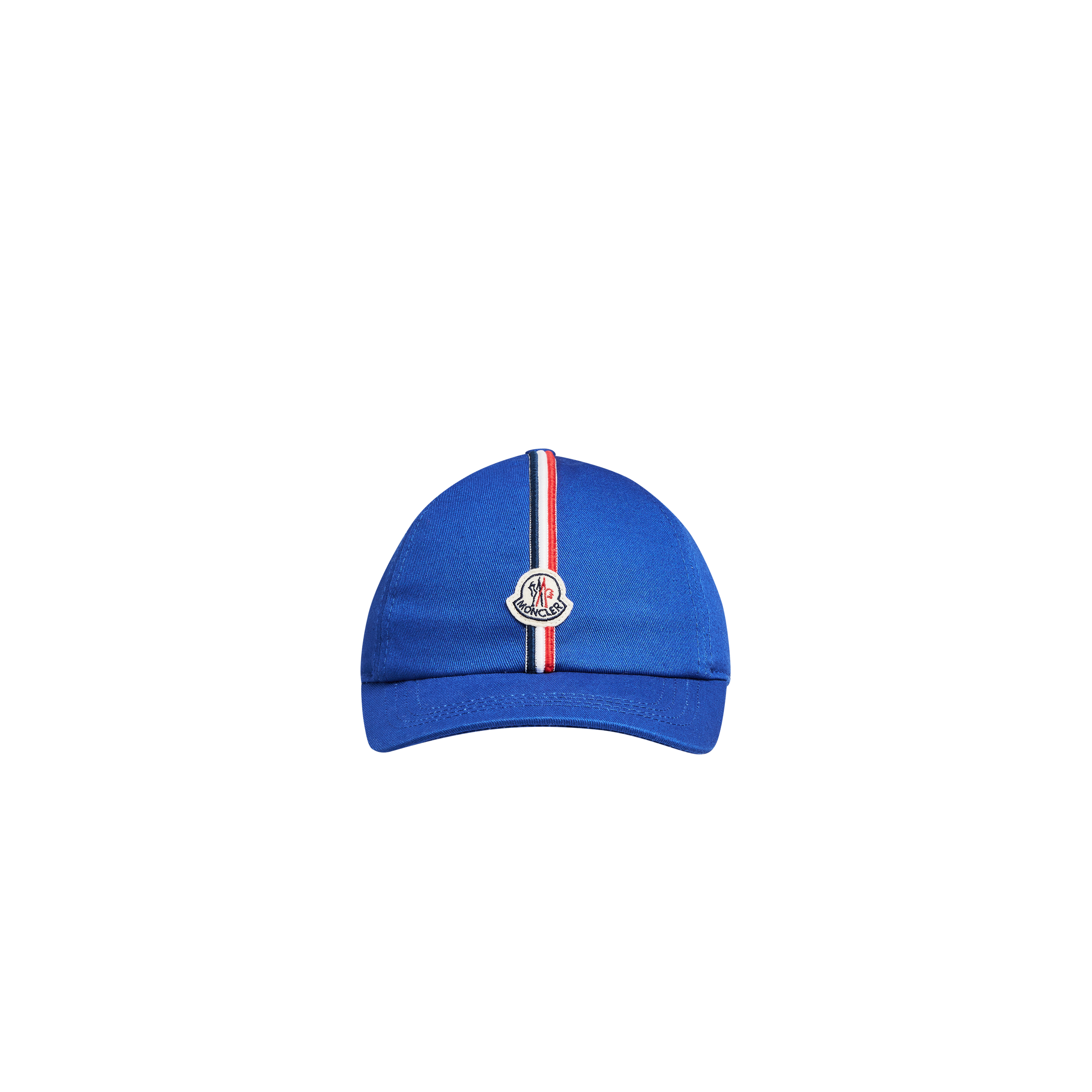 Shop Moncler Tricolor Trim Baseball Cap Blue