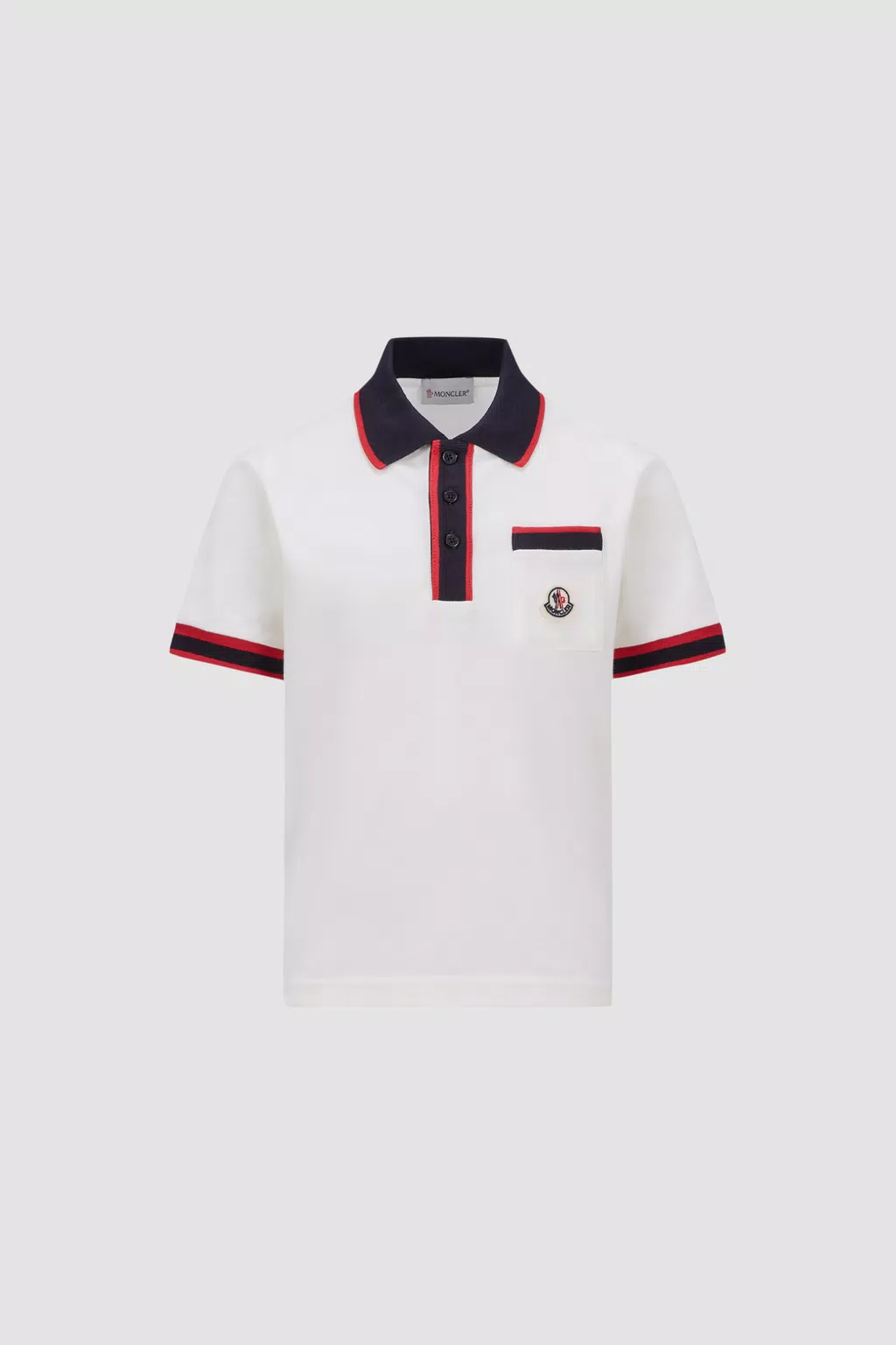 Colour Block Polo Shirt Boy White Moncler 1