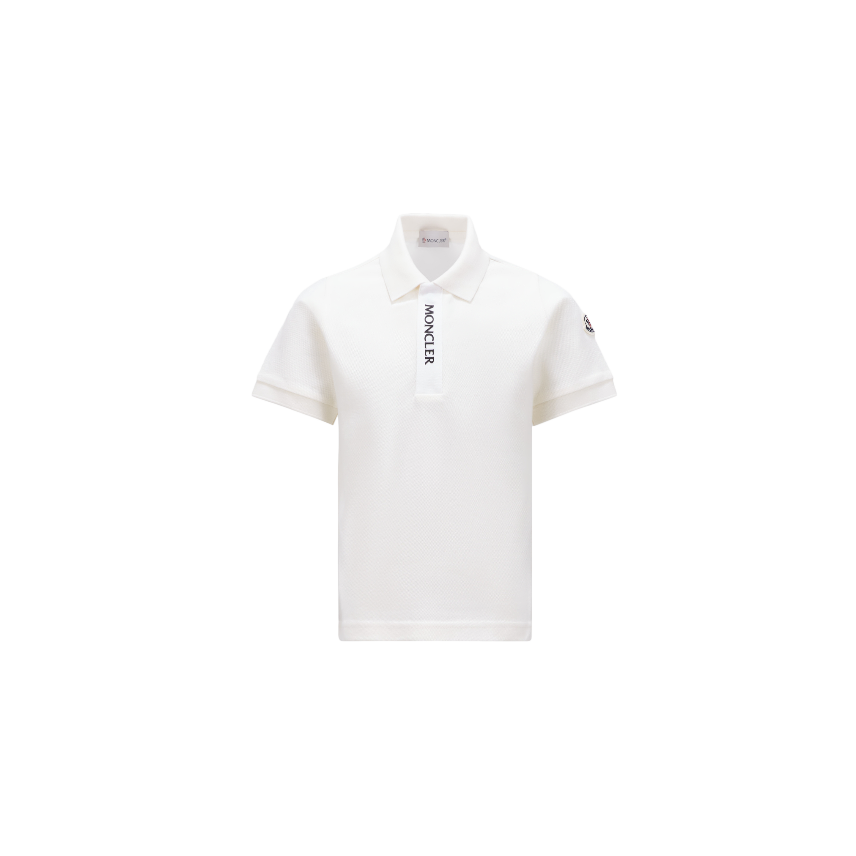 Moncler Kids' Logo Polo Shirt White In Blanc