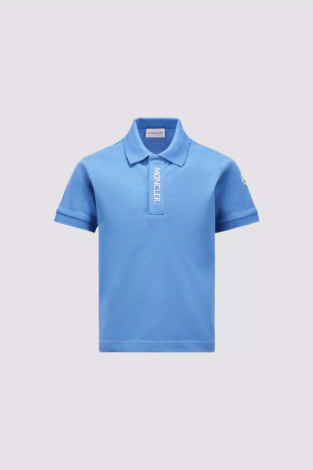 Logo Polo Shirt Boy Bright Blue Moncler 1