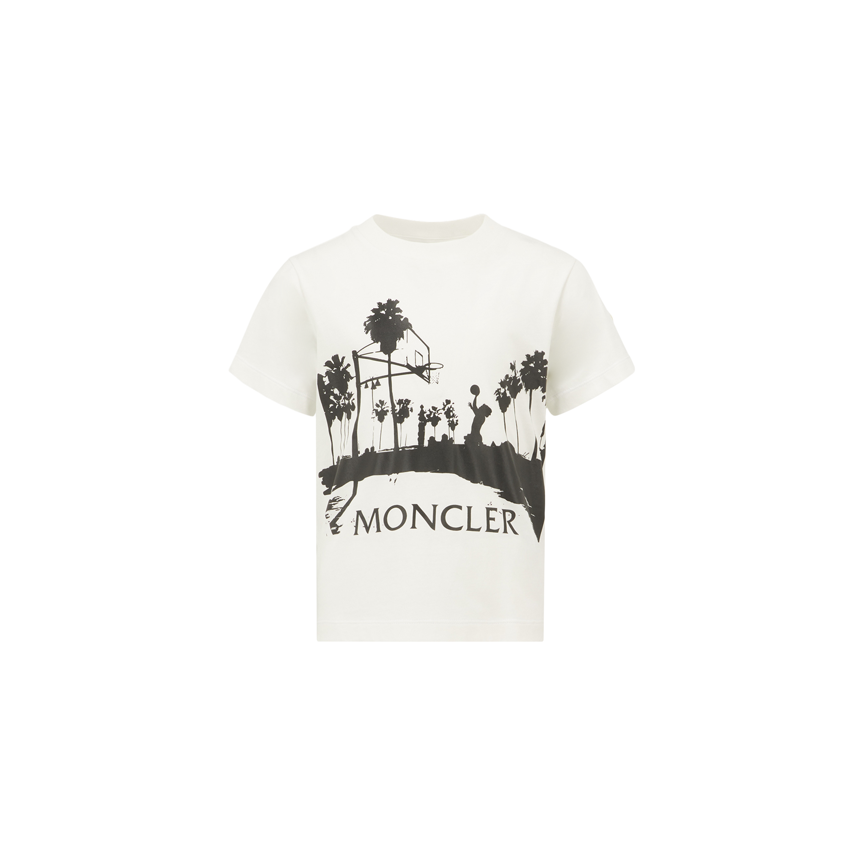 Moncler Kids' Basketball Print T-shirt, White, Size: 14y