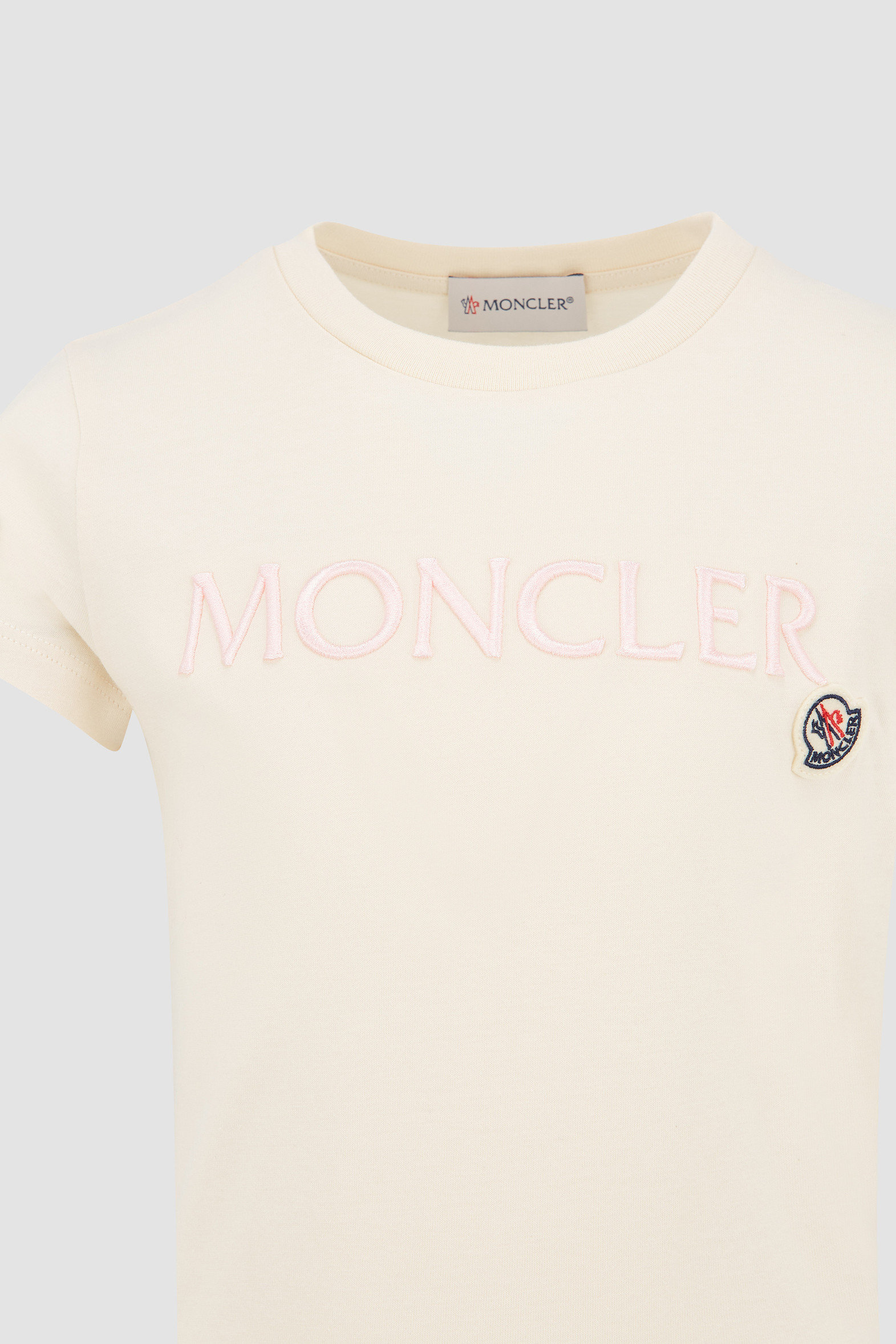 White T-Shirt With Logo Embroidery main image 1
