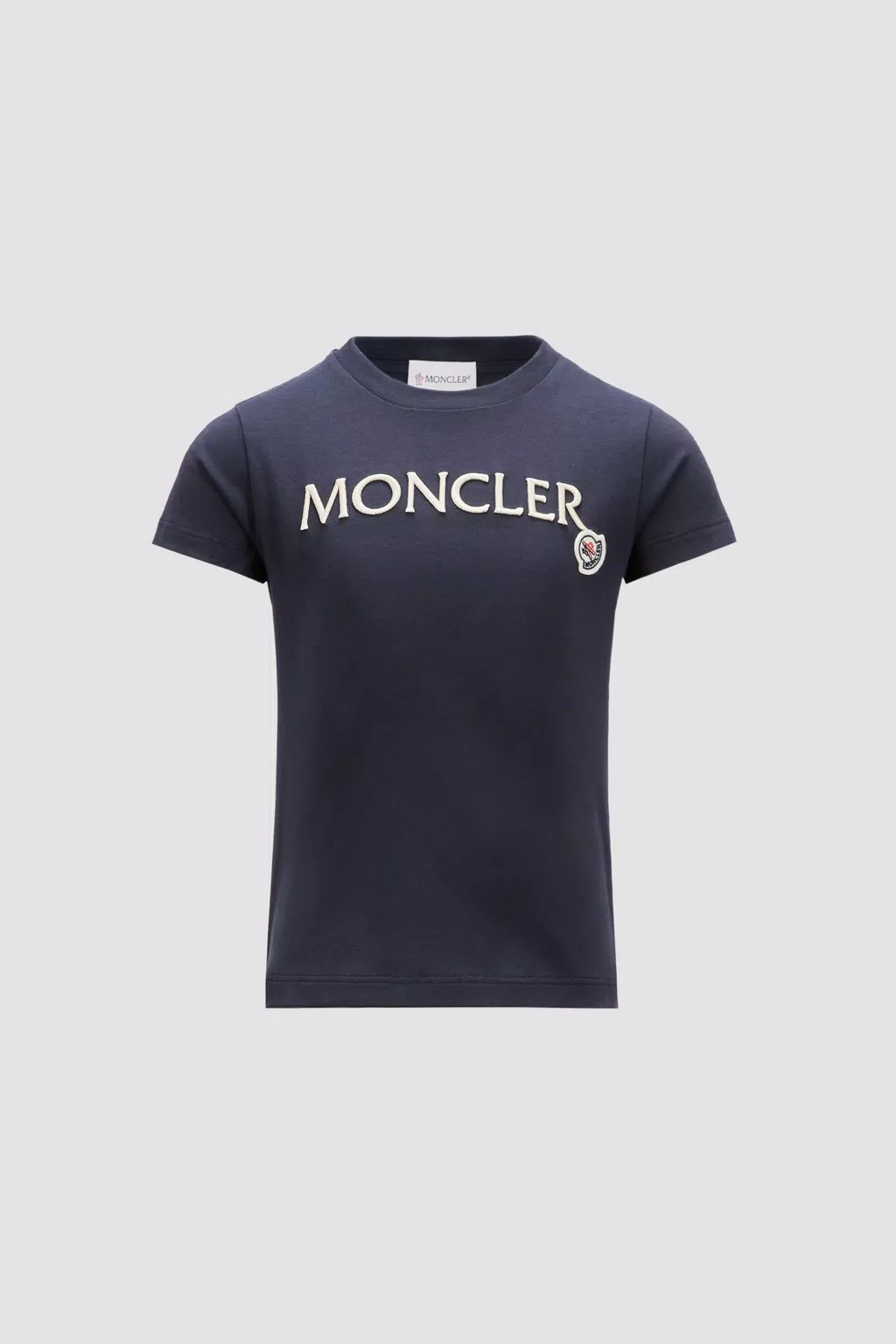 T-shirt à logo brodé Fille Bleu Nuit Moncler 1