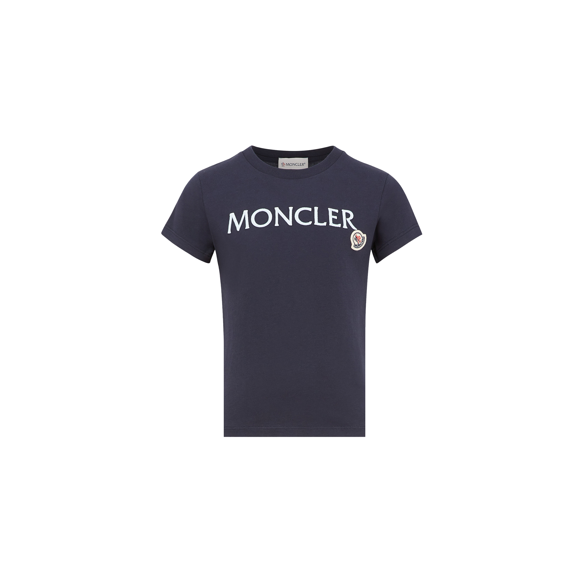 MONCLER ENFANT Embroidered Logo Cotton T-Shirt, Girl, Blue, Size: 6Y