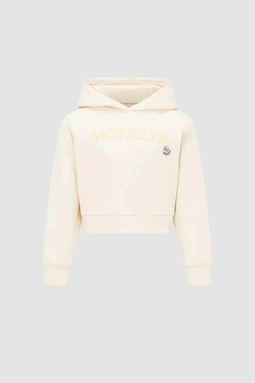 Embroidered Logo Hoodie Girl White Moncler 1